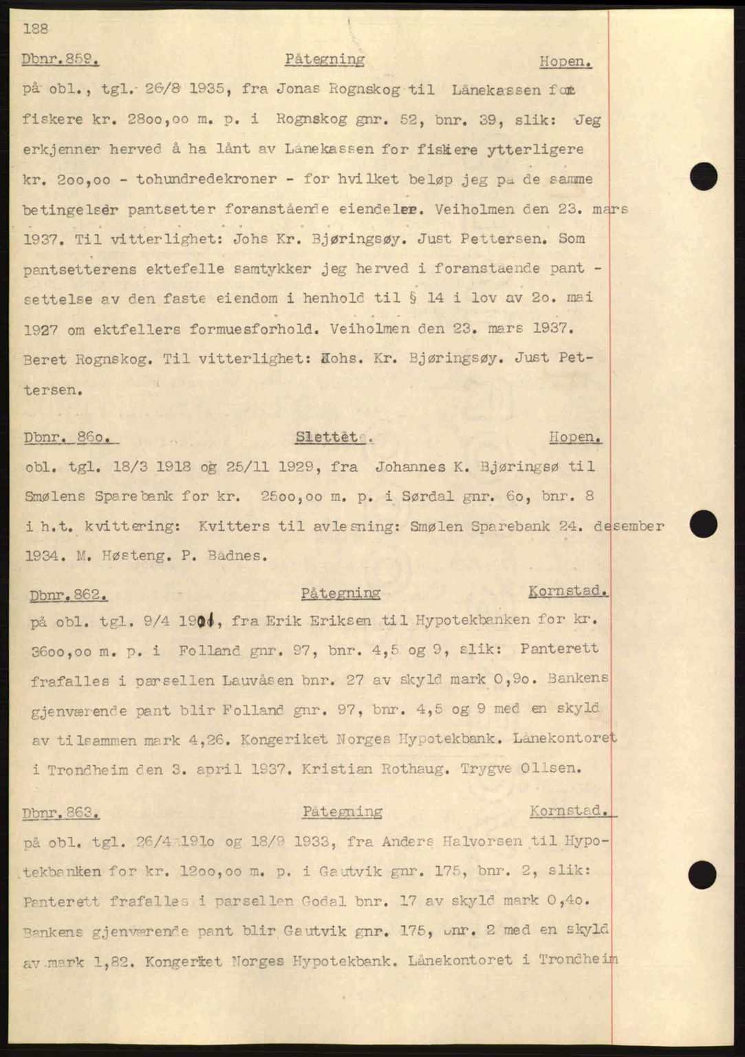 Nordmøre sorenskriveri, AV/SAT-A-4132/1/2/2Ca: Mortgage book no. C80, 1936-1939, Diary no: : 859/1937