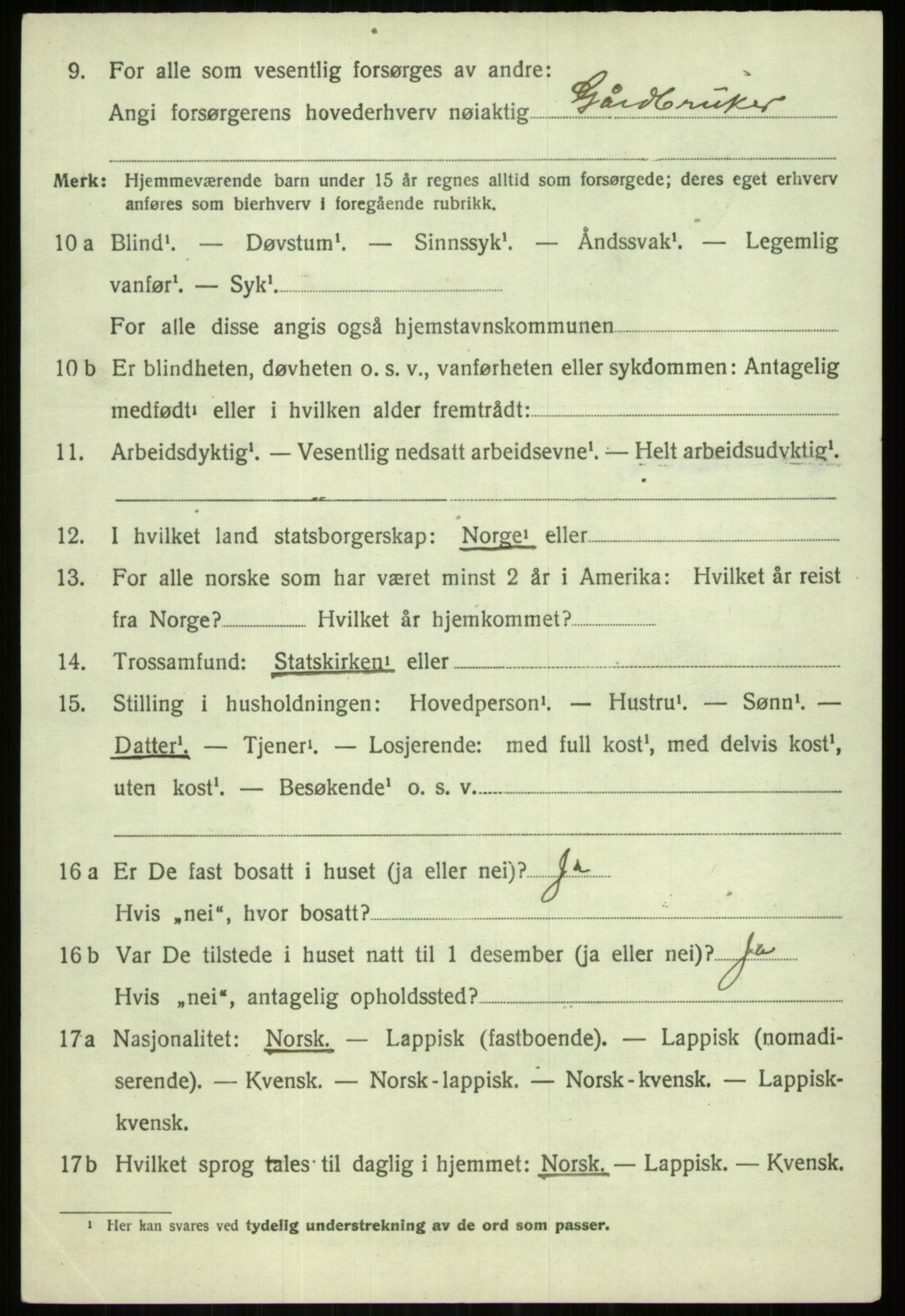 SATØ, 1920 census for Bardu, 1920, p. 1182