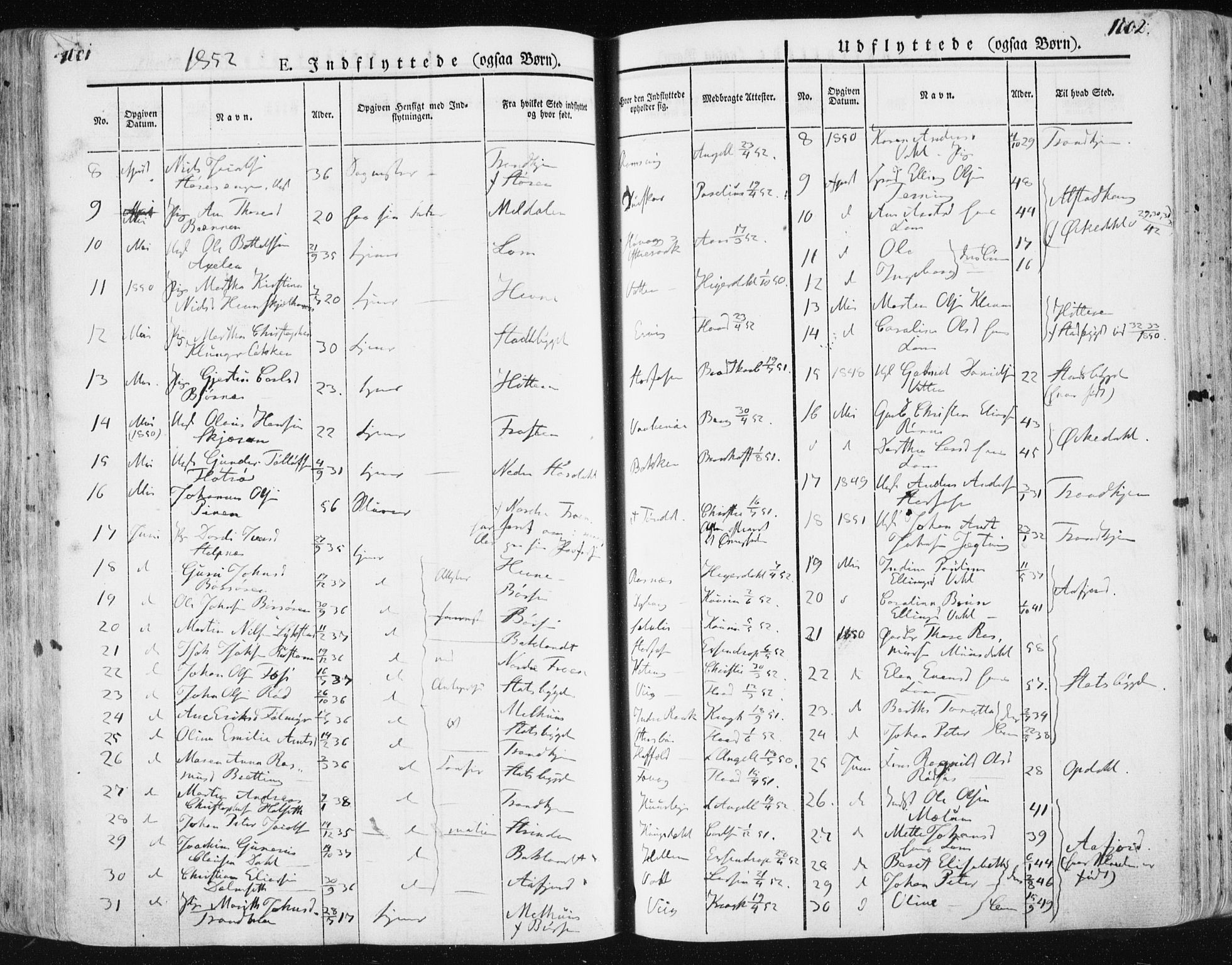 Ministerialprotokoller, klokkerbøker og fødselsregistre - Sør-Trøndelag, SAT/A-1456/659/L0736: Parish register (official) no. 659A06, 1842-1856, p. 1001-1002