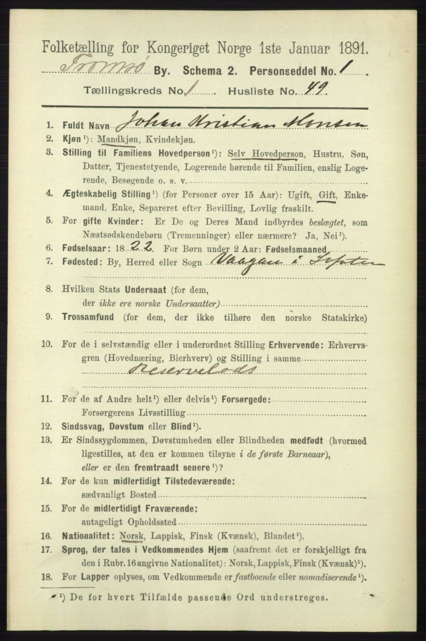 RA, 1891 census for 1902 Tromsø, 1891, p. 752