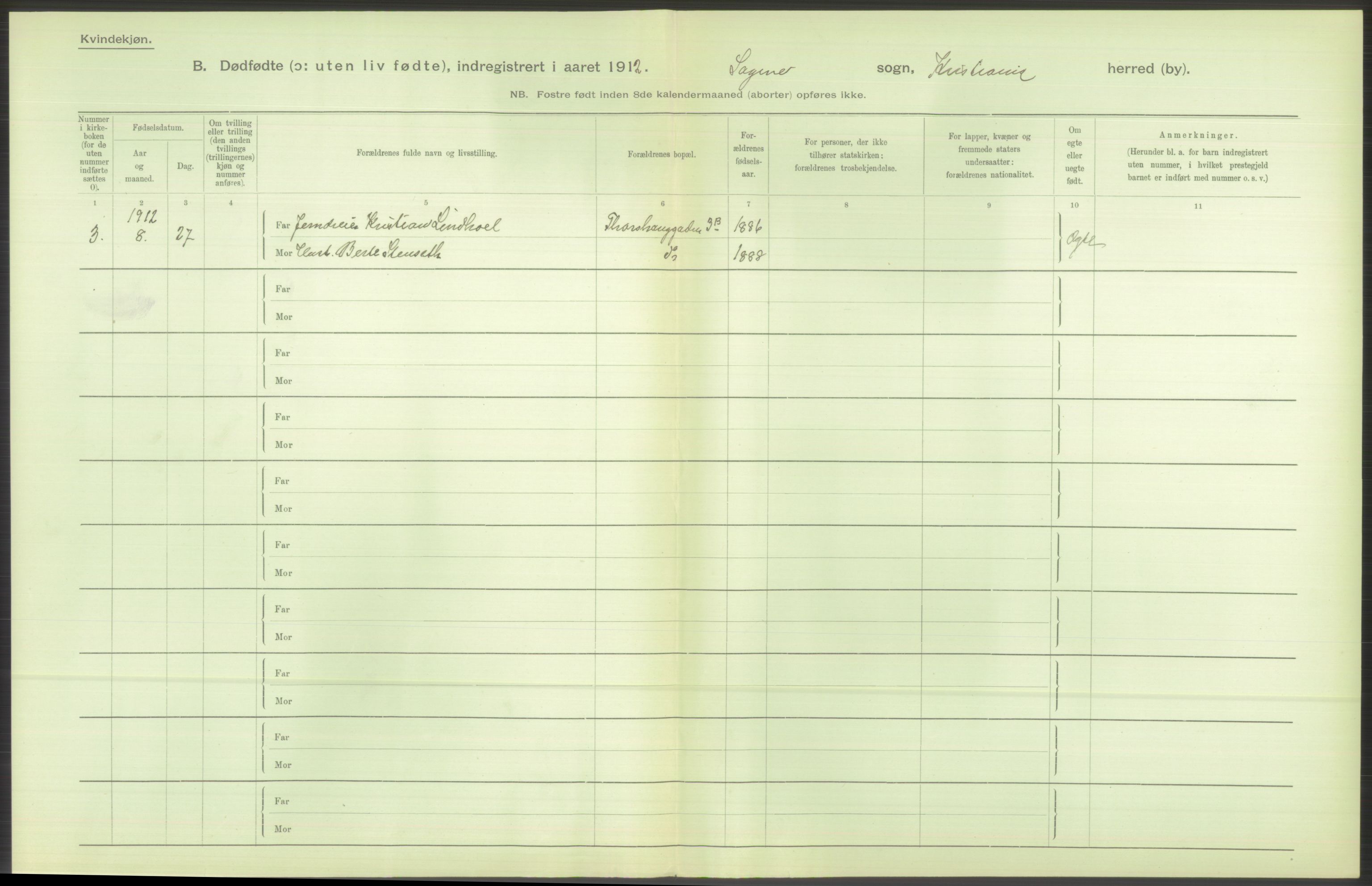 Statistisk sentralbyrå, Sosiodemografiske emner, Befolkning, AV/RA-S-2228/D/Df/Dfb/Dfbb/L0010: Kristiania: Døde, dødfødte, 1912, p. 528