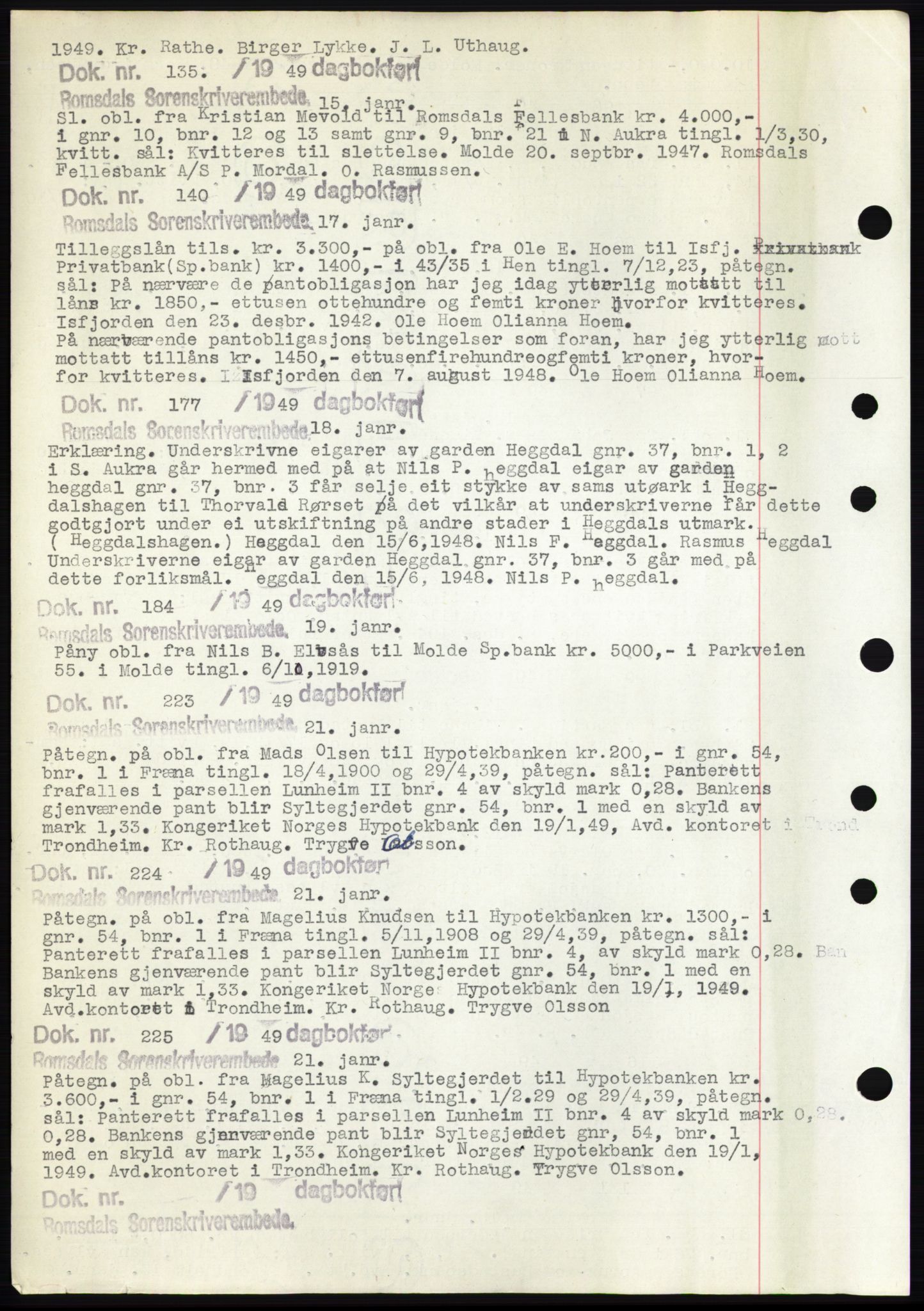 Romsdal sorenskriveri, AV/SAT-A-4149/1/2/2C: Mortgage book no. C1b, 1946-1949, Deed date: 15.01.1949