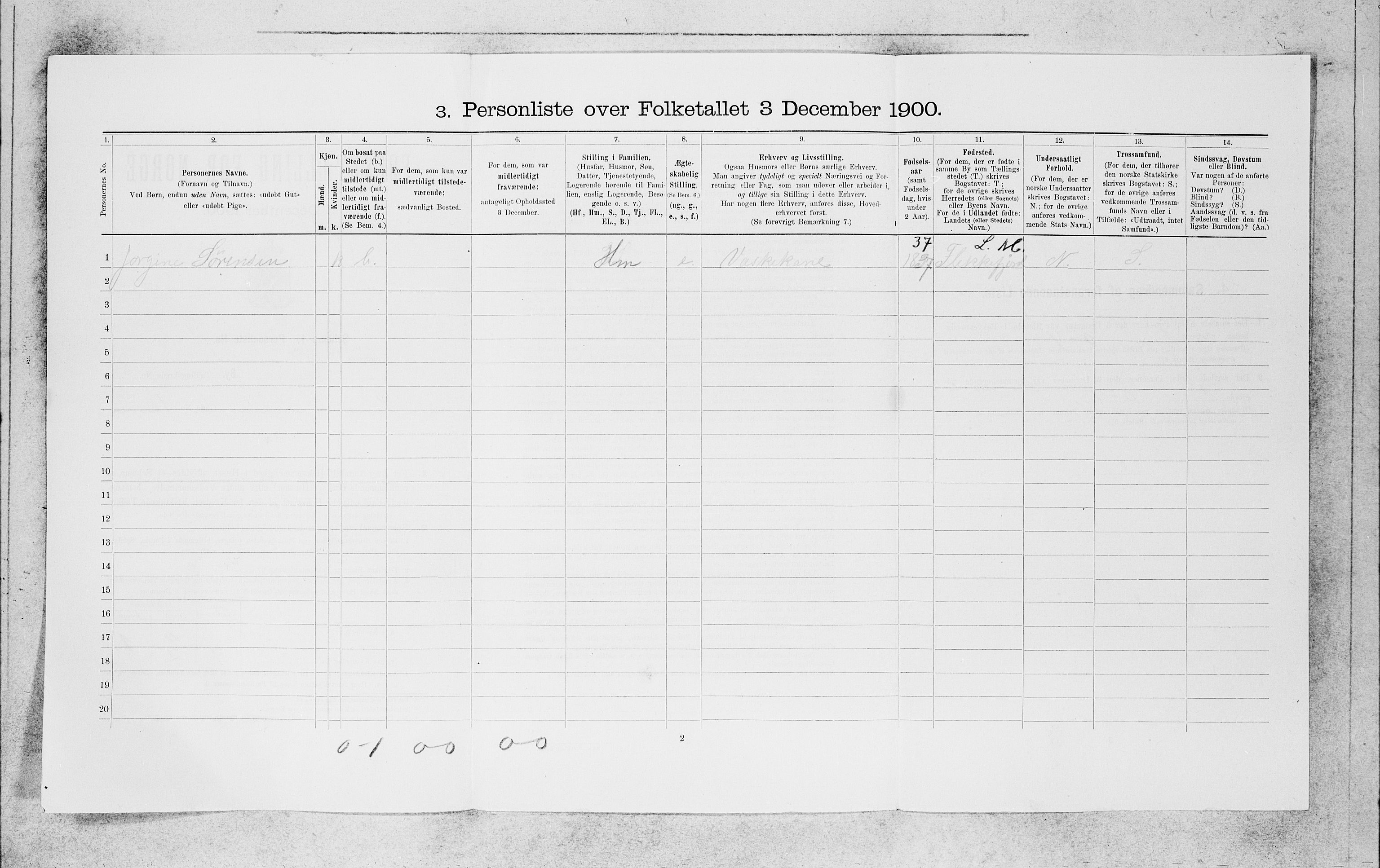 SAB, 1900 census for Bergen, 1900, p. 12961