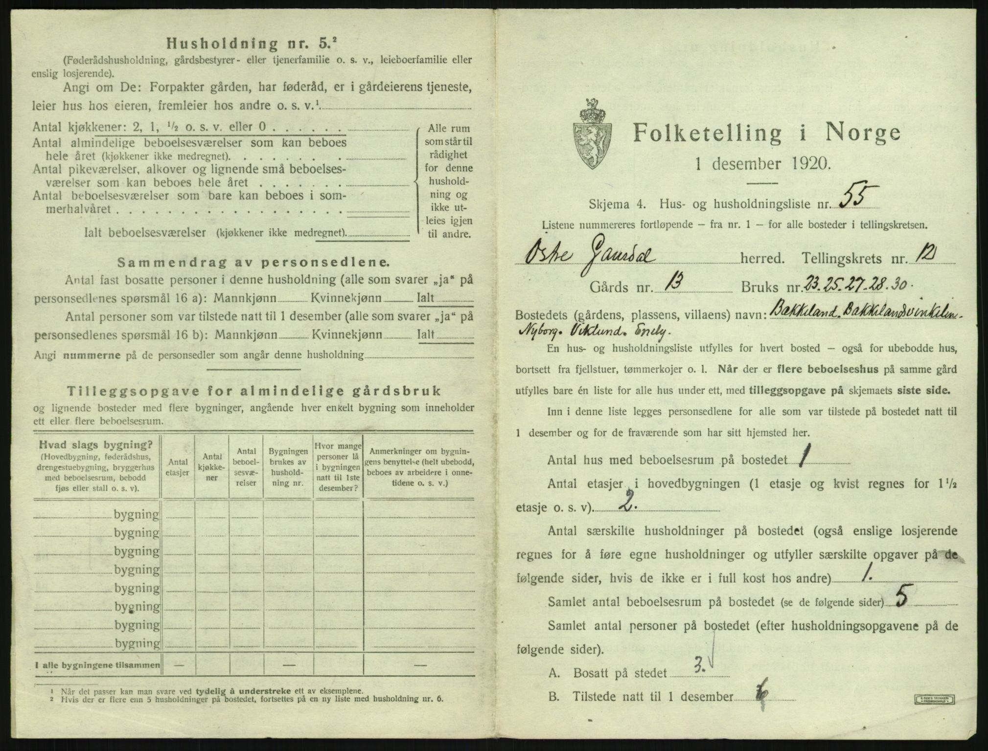 SAH, 1920 census for Østre Gausdal, 1920, p. 1004