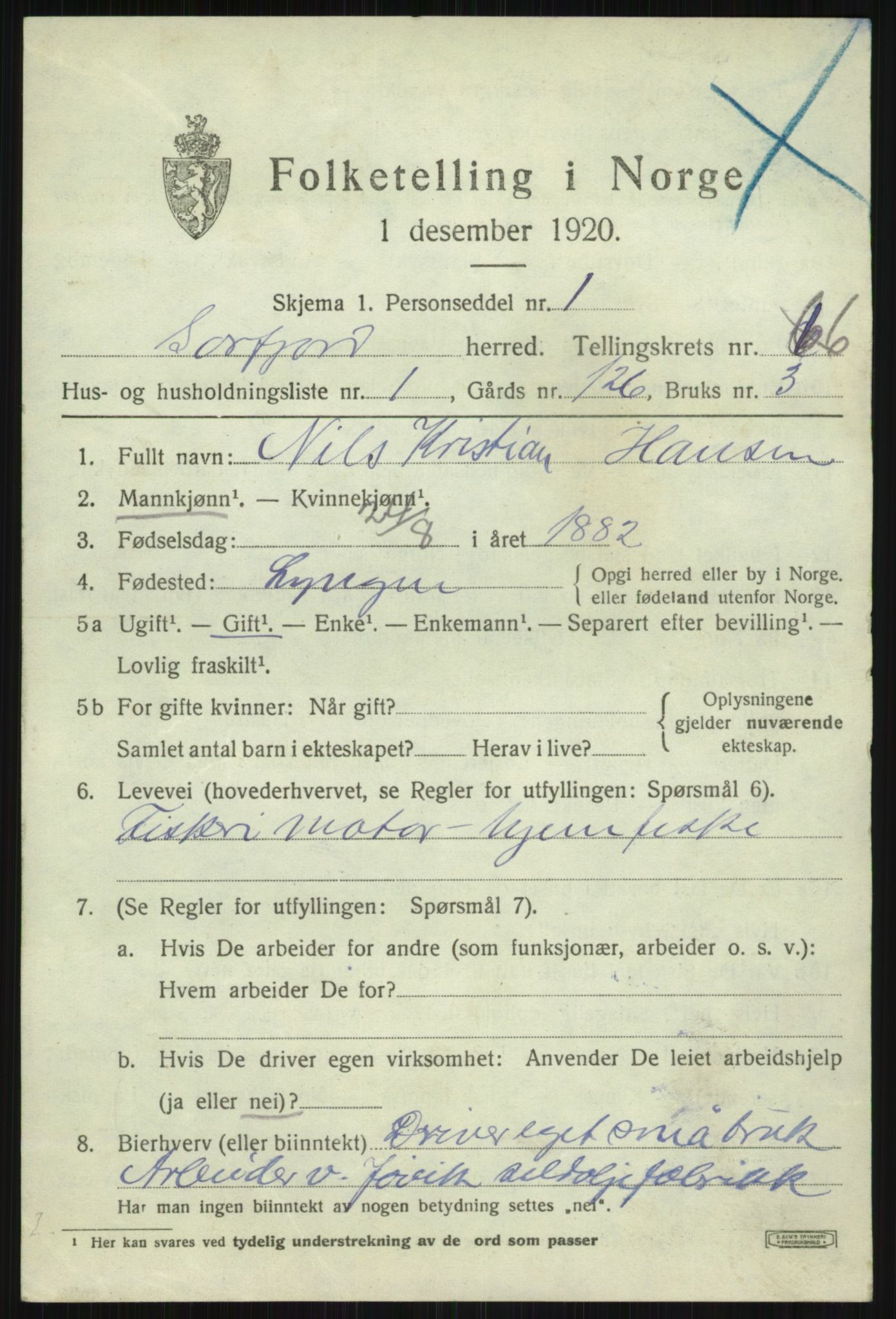 SATØ, 1920 census for Sørfjord, 1920, p. 2202