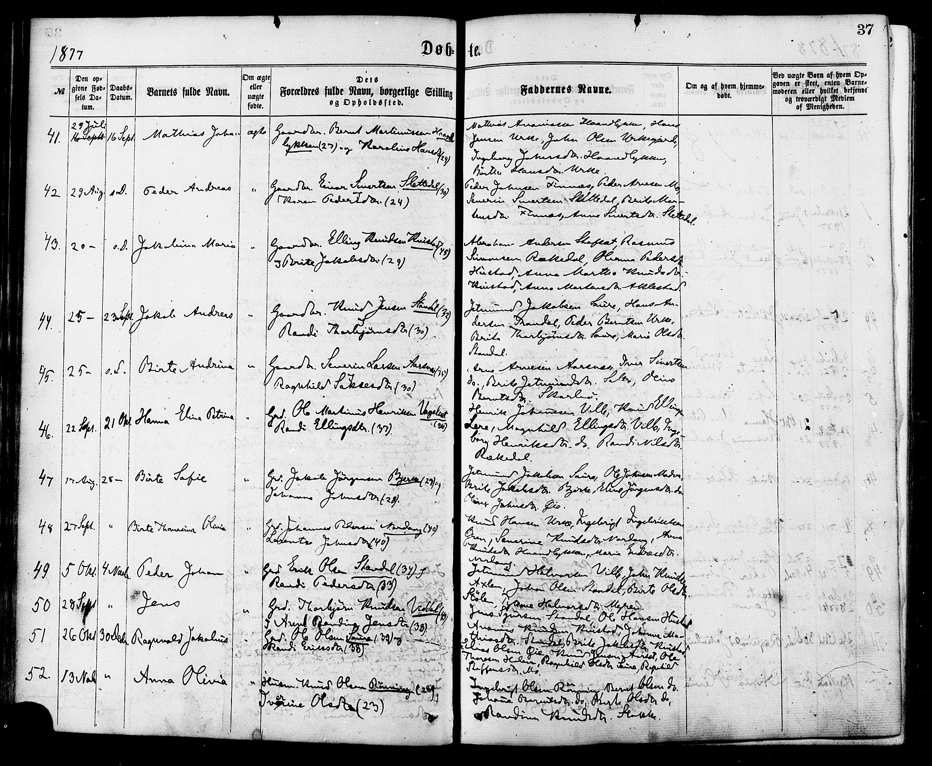 Ministerialprotokoller, klokkerbøker og fødselsregistre - Møre og Romsdal, AV/SAT-A-1454/515/L0210: Parish register (official) no. 515A06, 1868-1885, p. 37