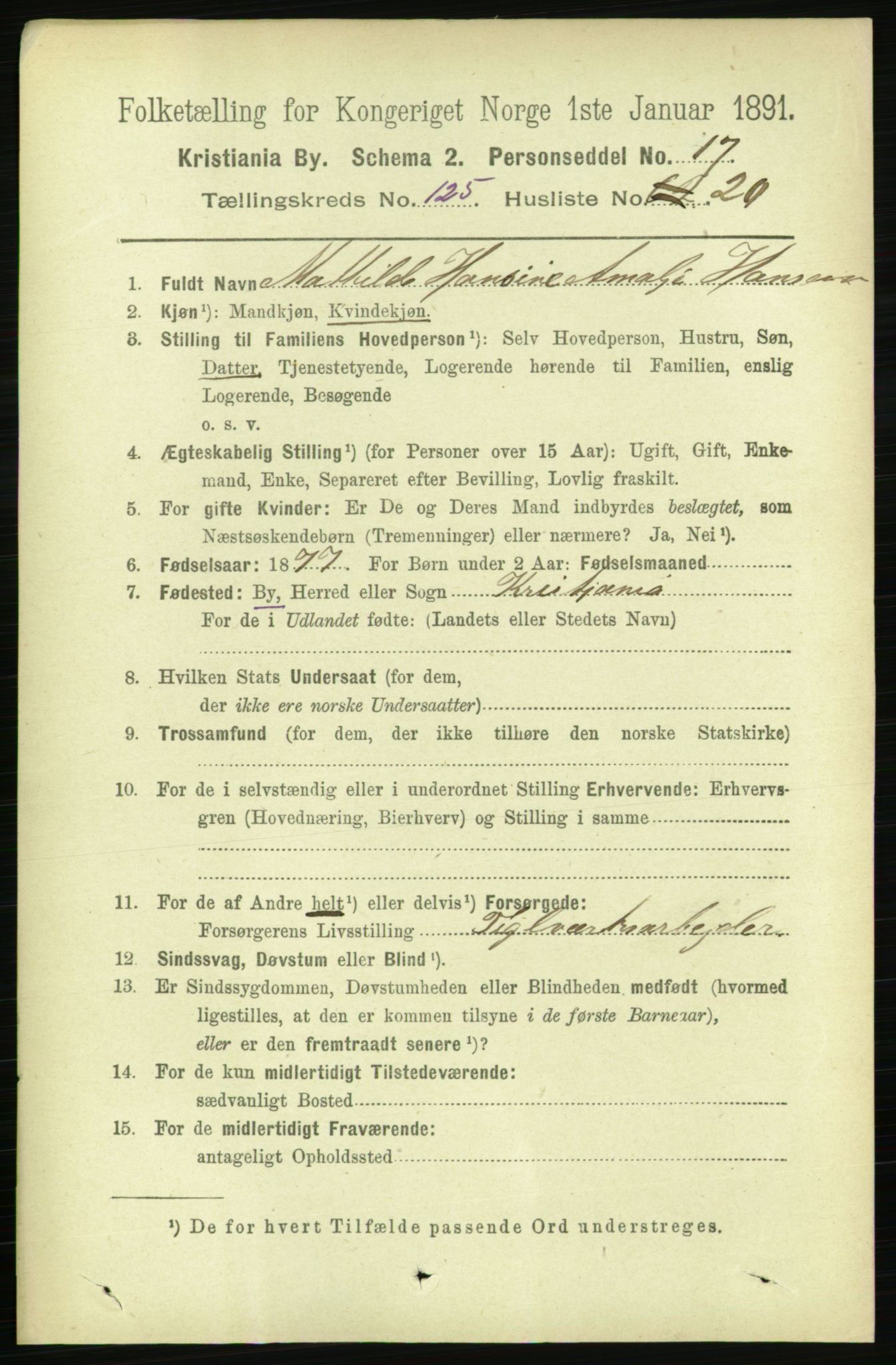 RA, 1891 census for 0301 Kristiania, 1891, p. 67138