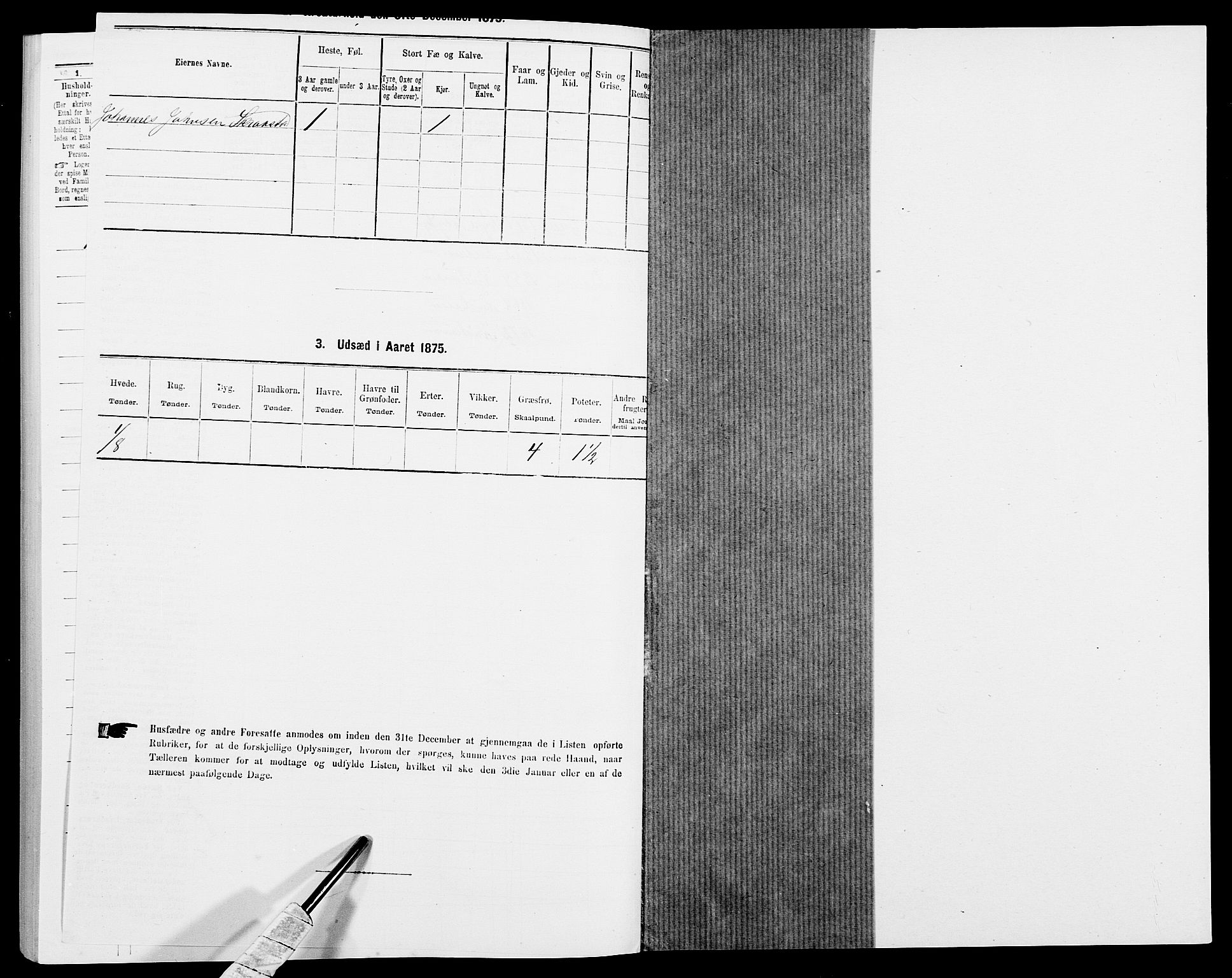 SAK, 1875 census for 1012P Oddernes, 1875, p. 561