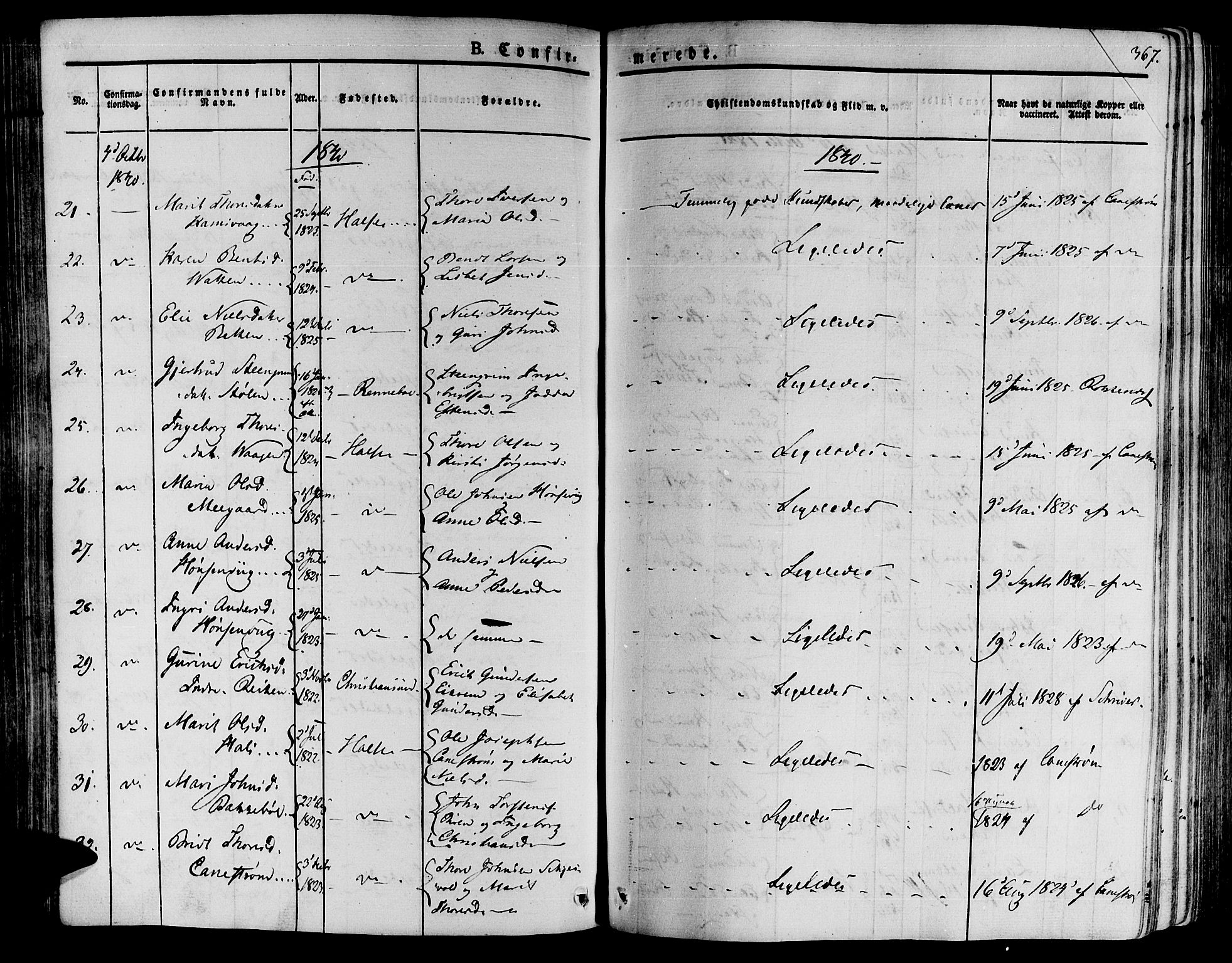 Ministerialprotokoller, klokkerbøker og fødselsregistre - Møre og Romsdal, AV/SAT-A-1454/592/L1025: Parish register (official) no. 592A03 /2, 1831-1849, p. 367