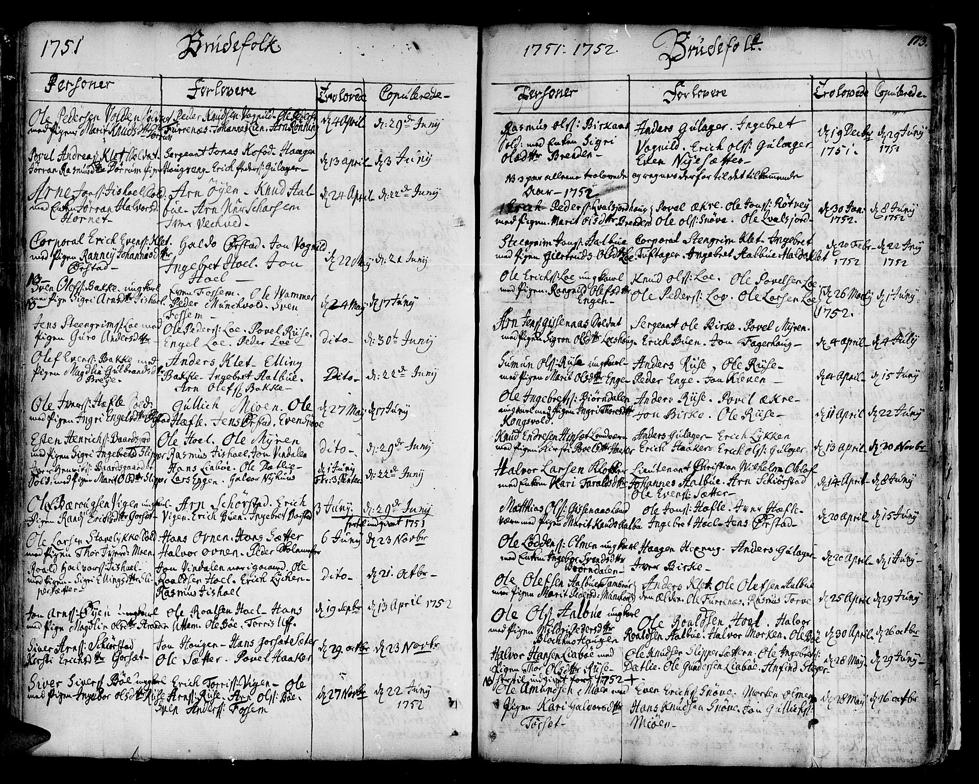 Ministerialprotokoller, klokkerbøker og fødselsregistre - Sør-Trøndelag, SAT/A-1456/678/L0891: Parish register (official) no. 678A01, 1739-1780, p. 173