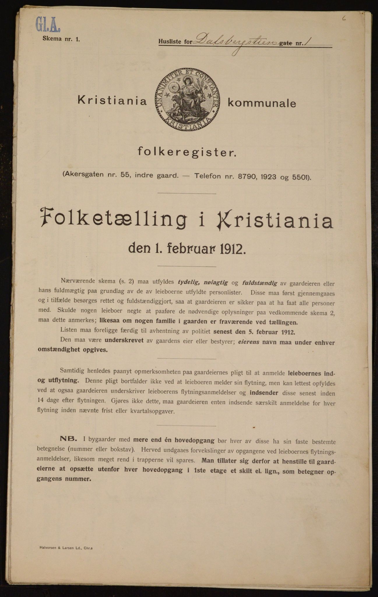 OBA, Municipal Census 1912 for Kristiania, 1912, p. 13897