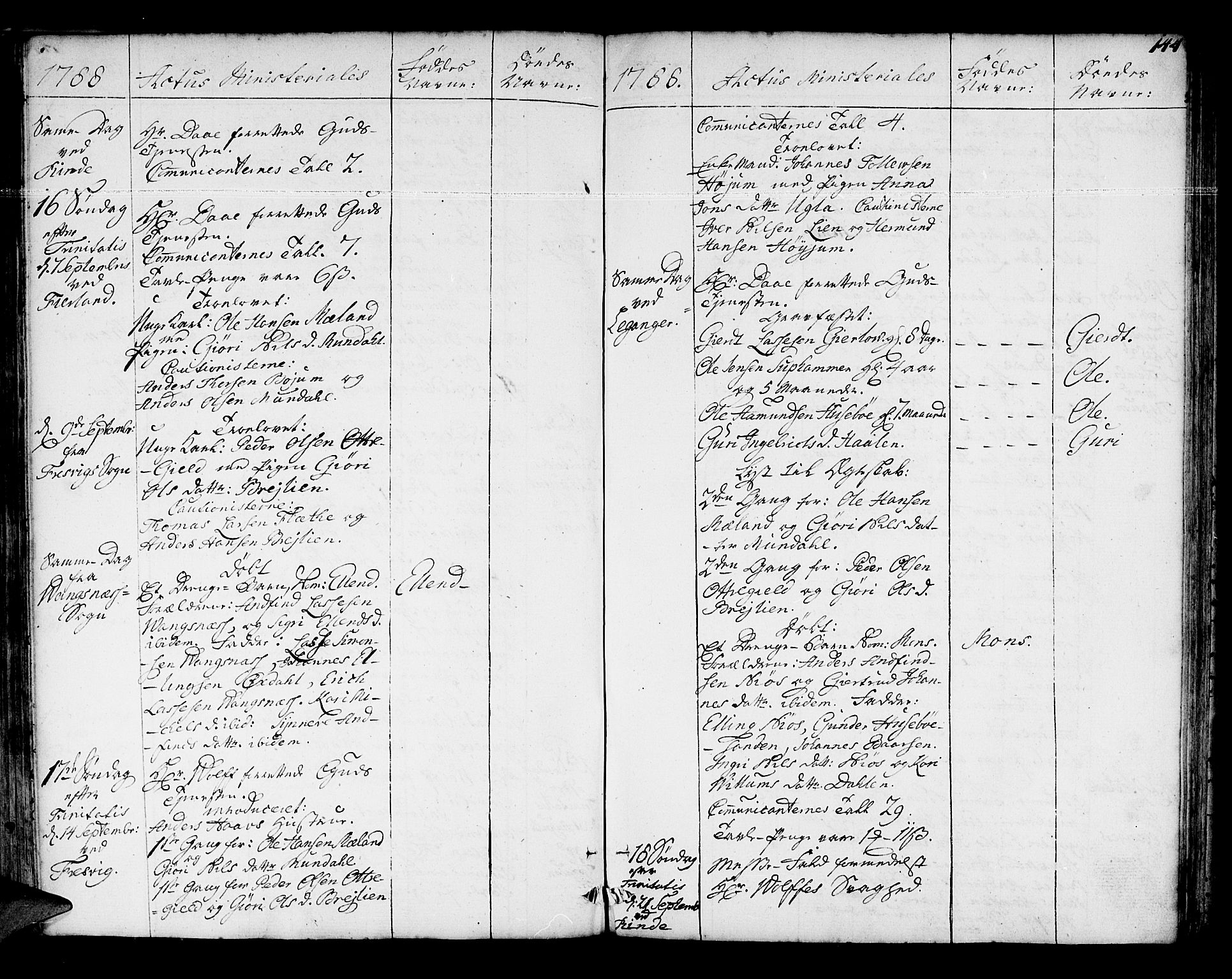 Leikanger sokneprestembete, AV/SAB-A-81001/H/Haa/Haaa/L0004: Parish register (official) no. A 4, 1770-1791, p. 144