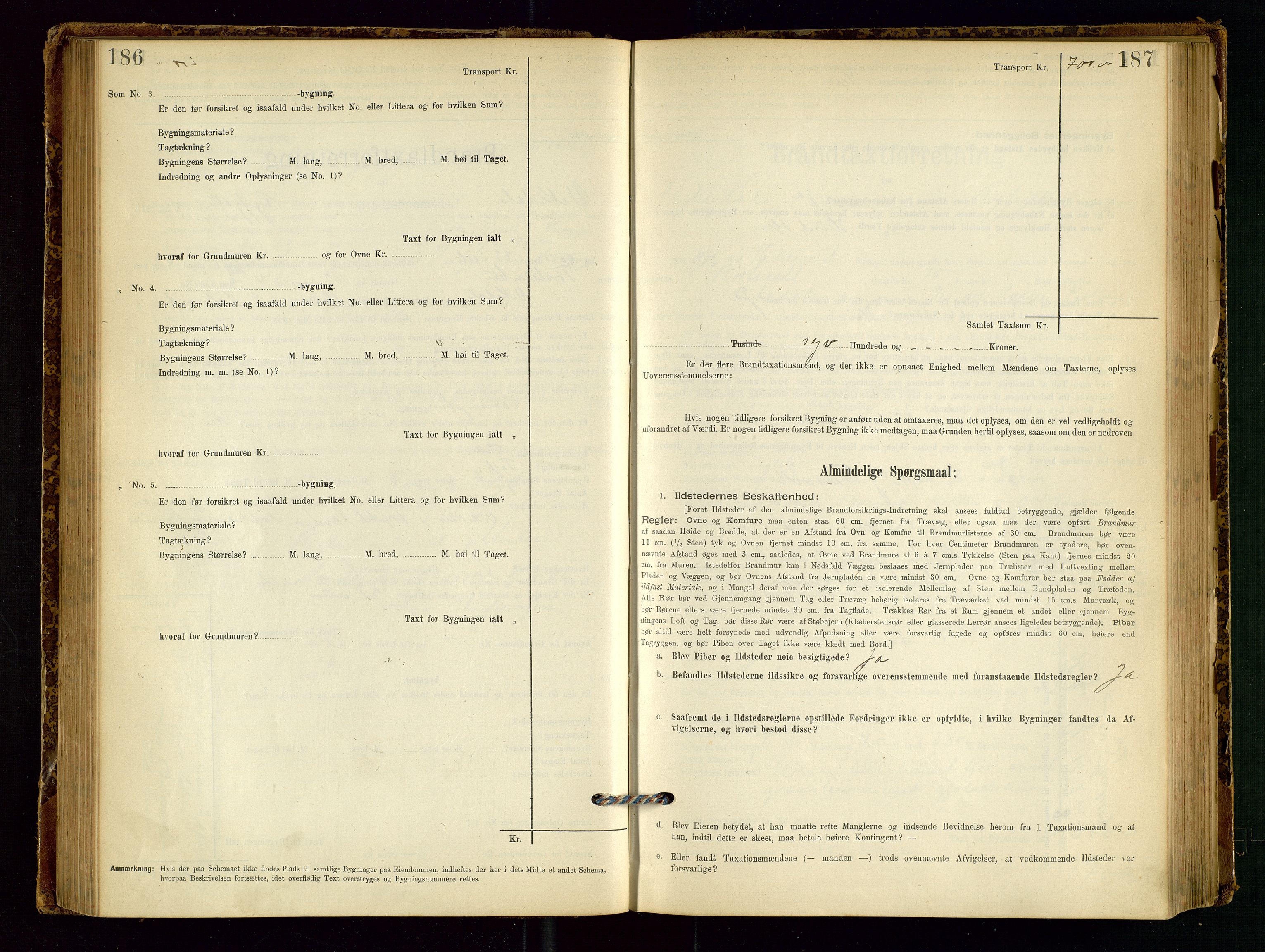 Vikedal lensmannskontor, AV/SAST-A-100179/Gob/L0004: Branntakstprotokoll, 1894-1952, p. 186-187