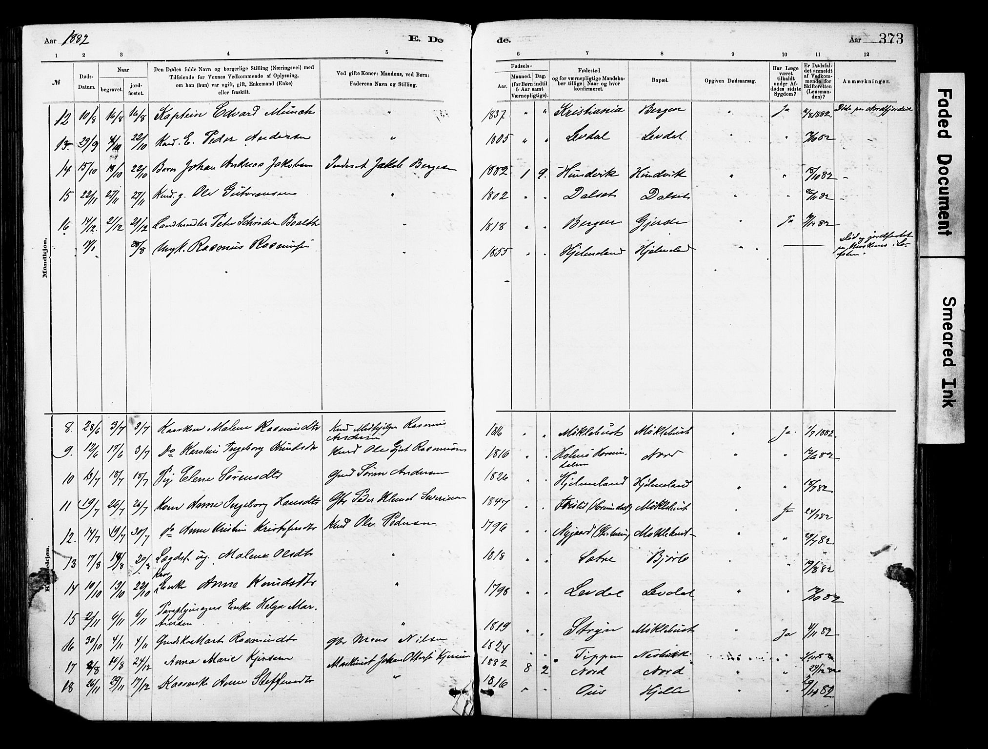 Eid sokneprestembete, AV/SAB-A-82301/H/Haa/Haab/L0001: Parish register (official) no. B 1, 1879-1906, p. 373