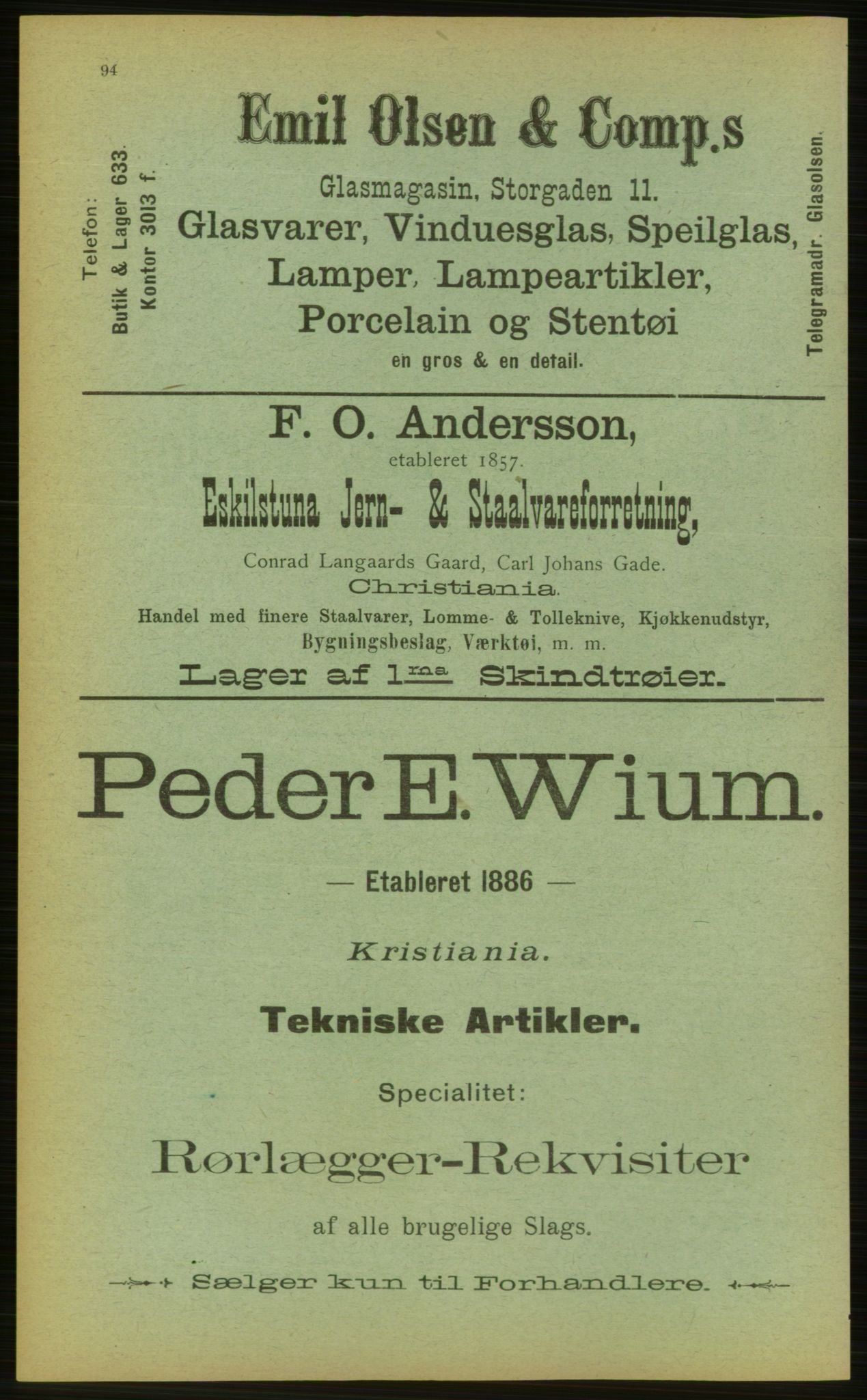 Kristiania/Oslo adressebok, PUBL/-, 1898, p. 94