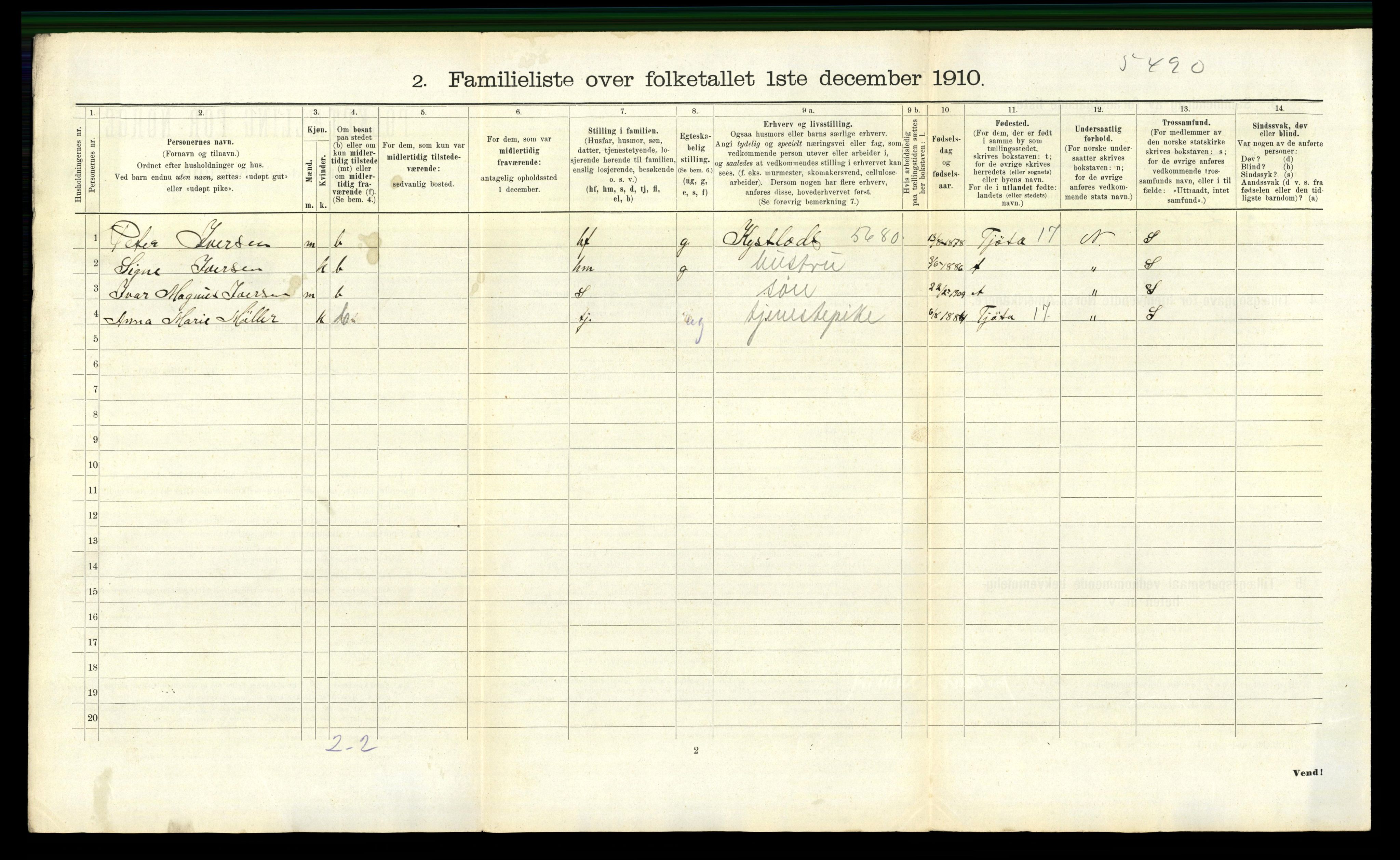 RA, 1910 census for Trondheim, 1910, p. 17232