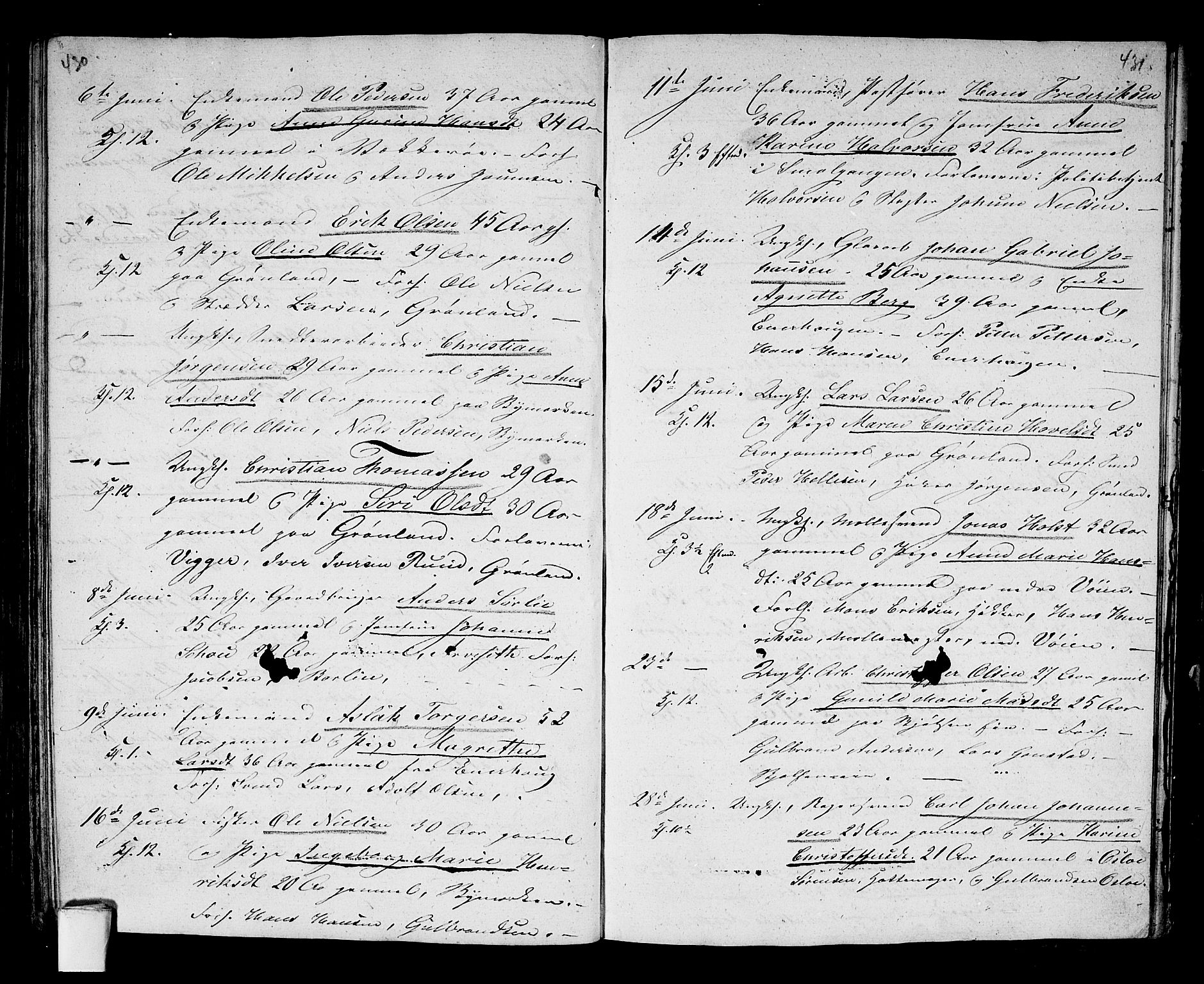 Aker prestekontor kirkebøker, AV/SAO-A-10861/G/L0007: Parish register (copy) no. 7, 1838-1846, p. 430-431