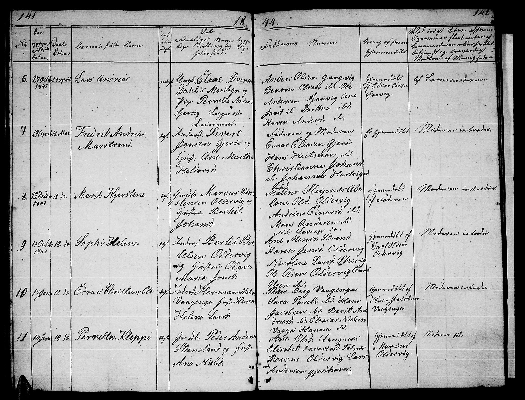 Ministerialprotokoller, klokkerbøker og fødselsregistre - Nordland, AV/SAT-A-1459/841/L0618: Parish register (copy) no. 841C02, 1833-1855, p. 141-142