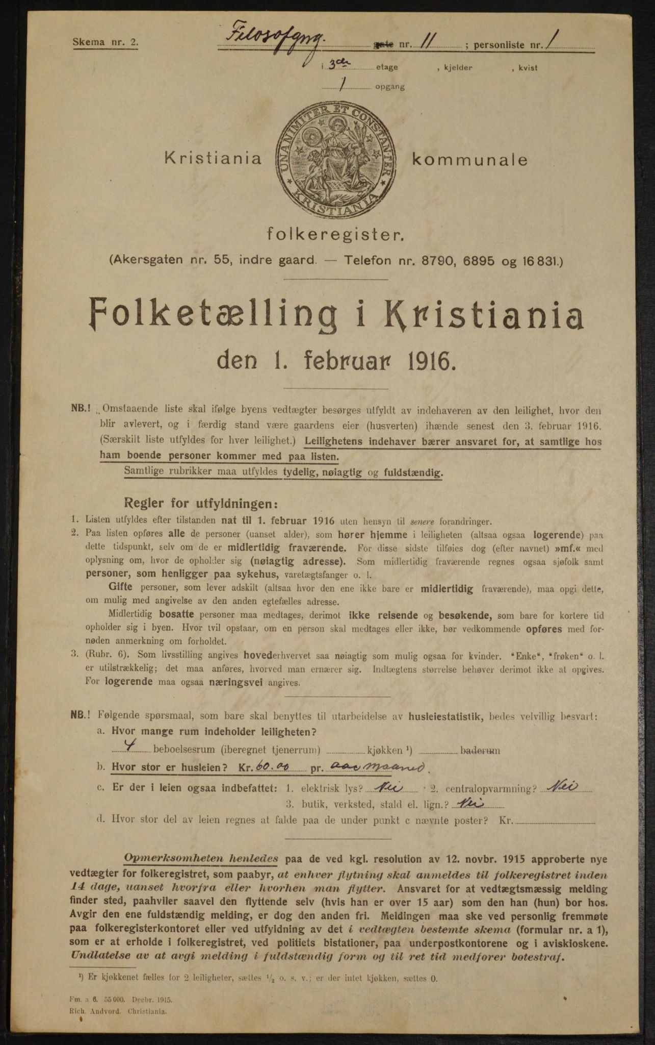 OBA, Municipal Census 1916 for Kristiania, 1916, p. 24679