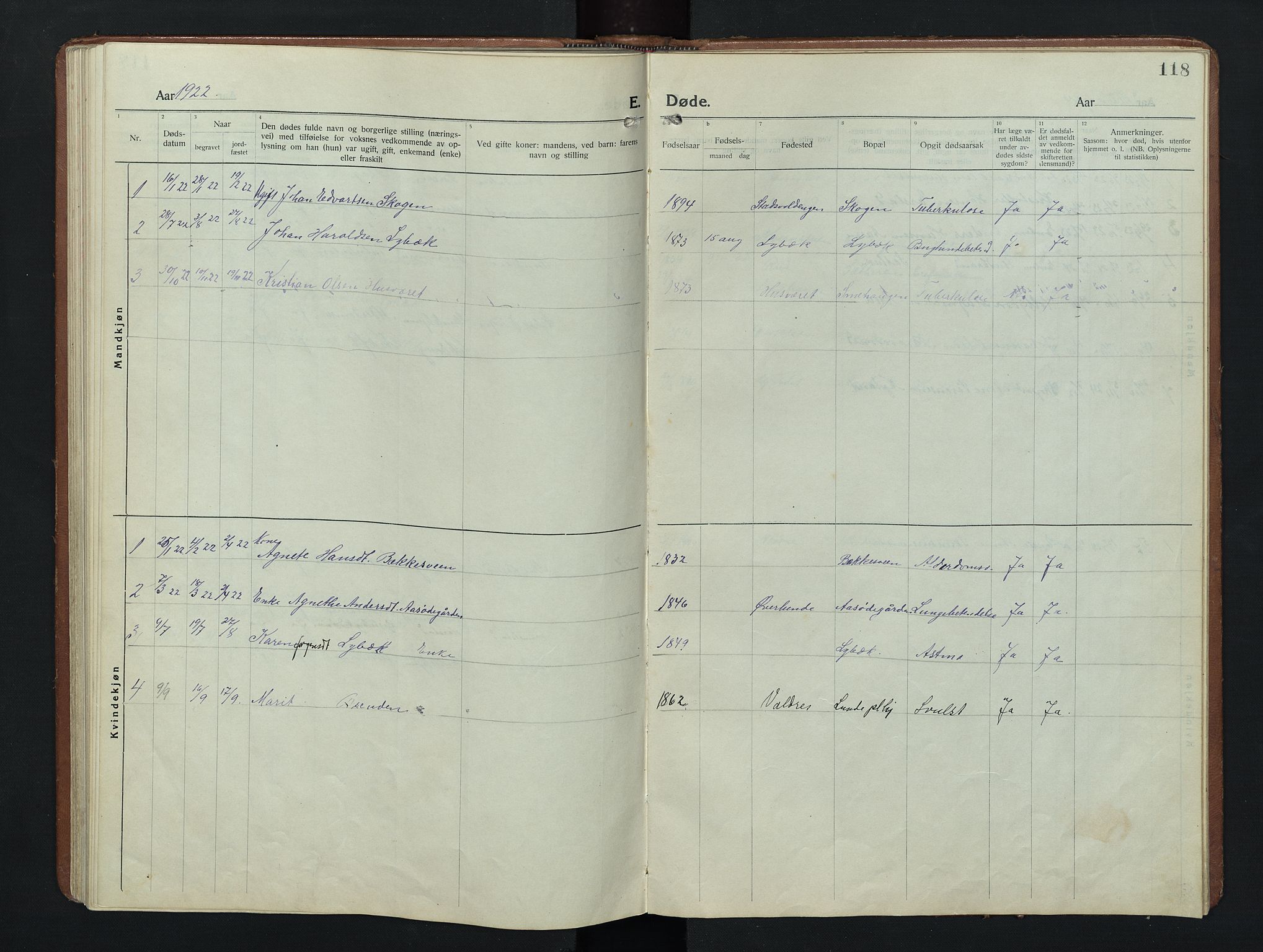 Nordre Land prestekontor, SAH/PREST-124/H/Ha/Hab/L0009: Parish register (copy) no. 9, 1921-1956, p. 118