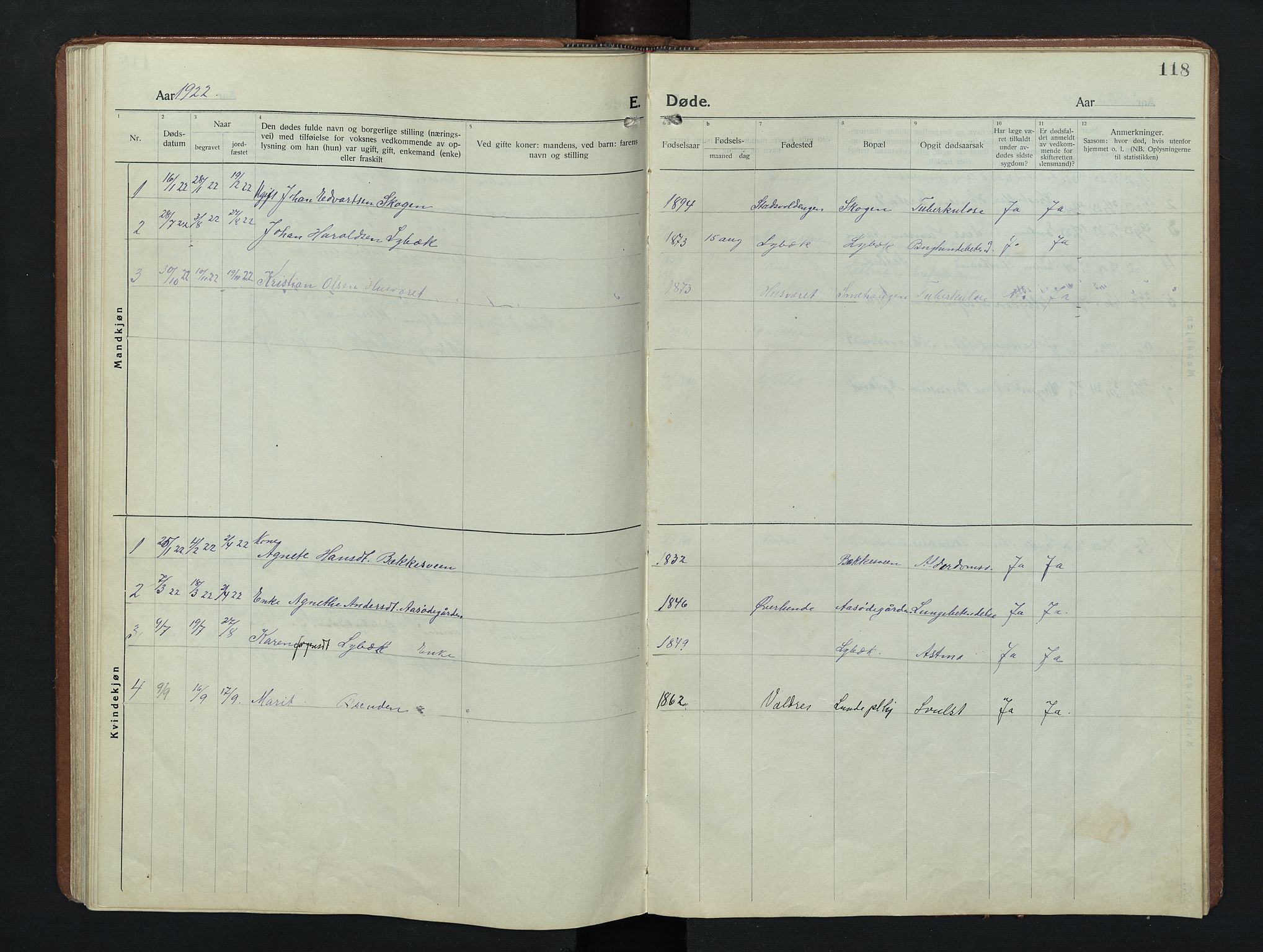 Nordre Land prestekontor, AV/SAH-PREST-124/H/Ha/Hab/L0009: Parish register (copy) no. 9, 1921-1956, p. 118