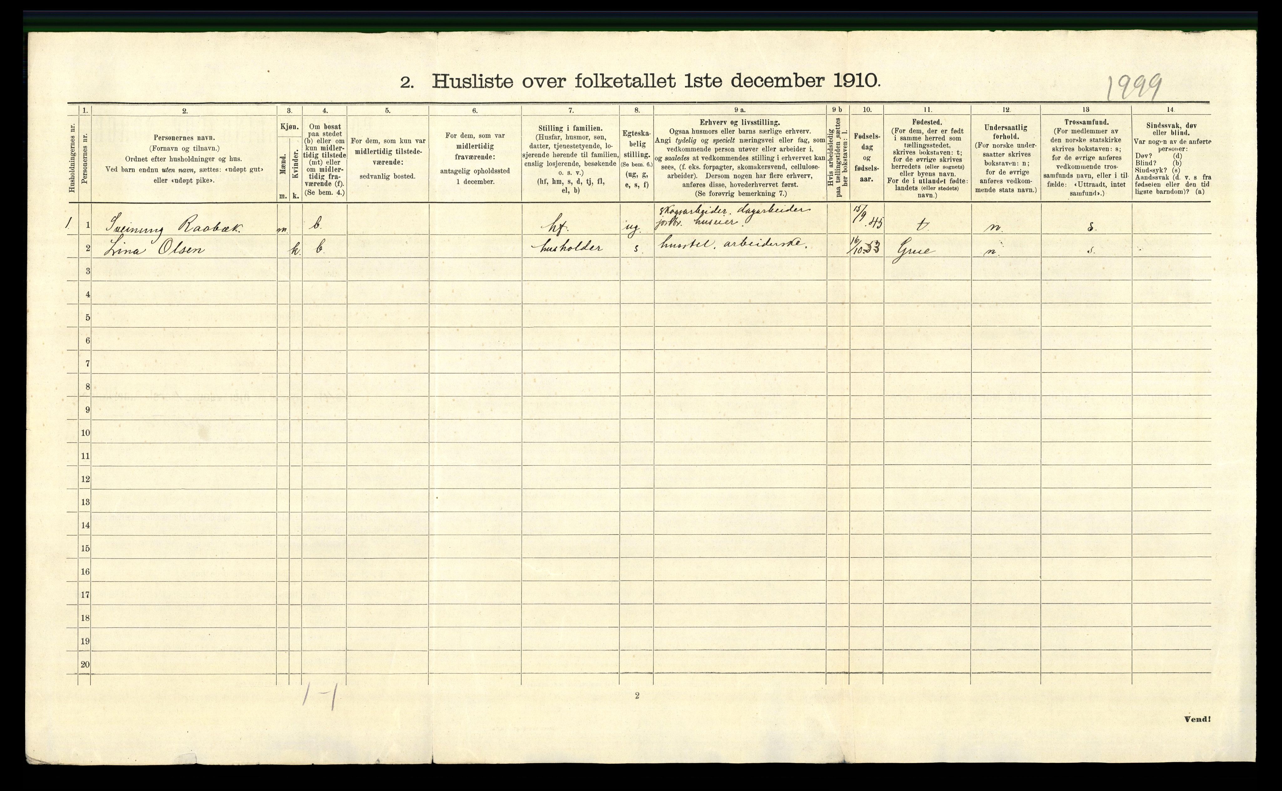 RA, 1910 census for Brandval, 1910, p. 756