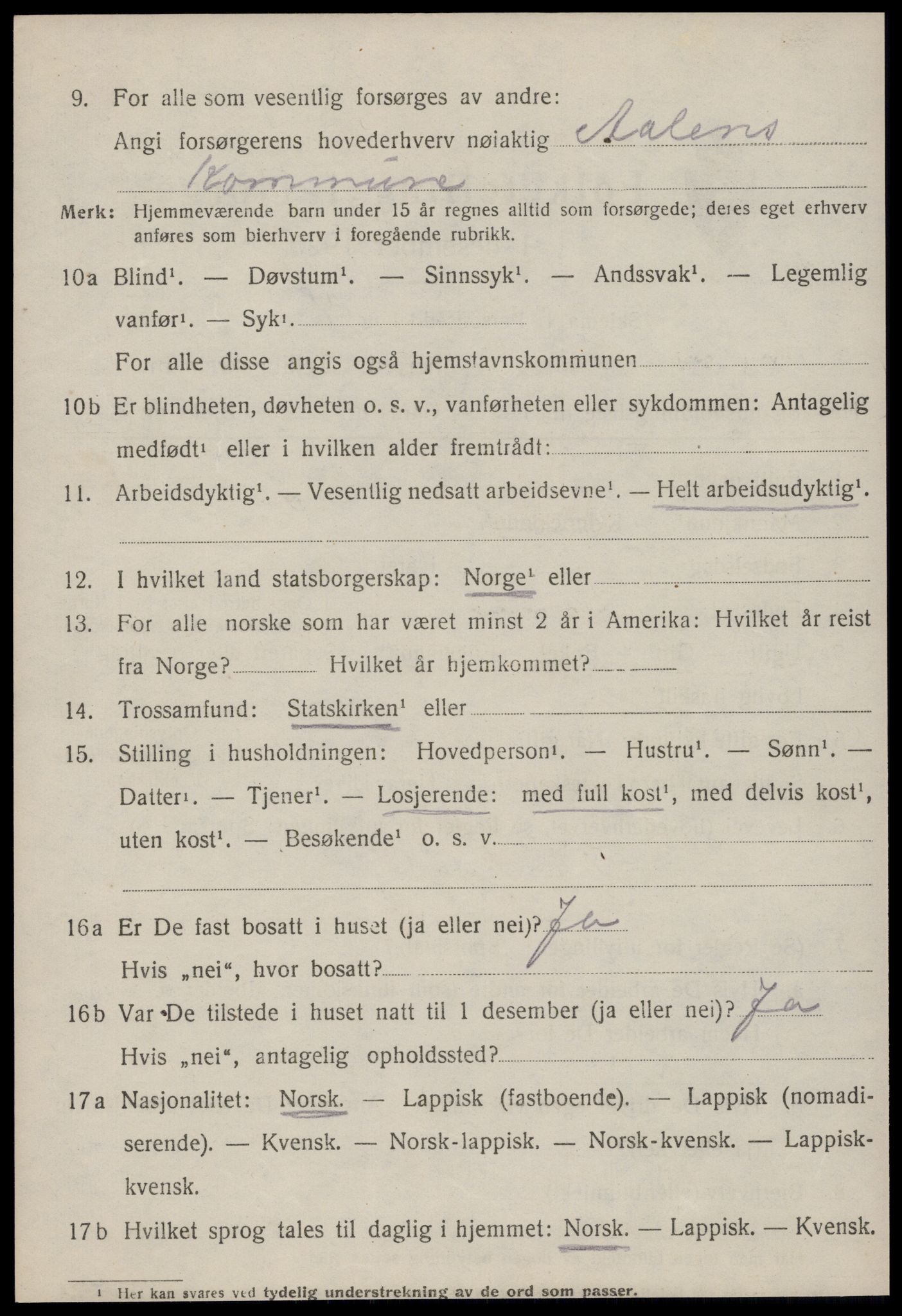 SAT, 1920 census for Ålen, 1920, p. 3591