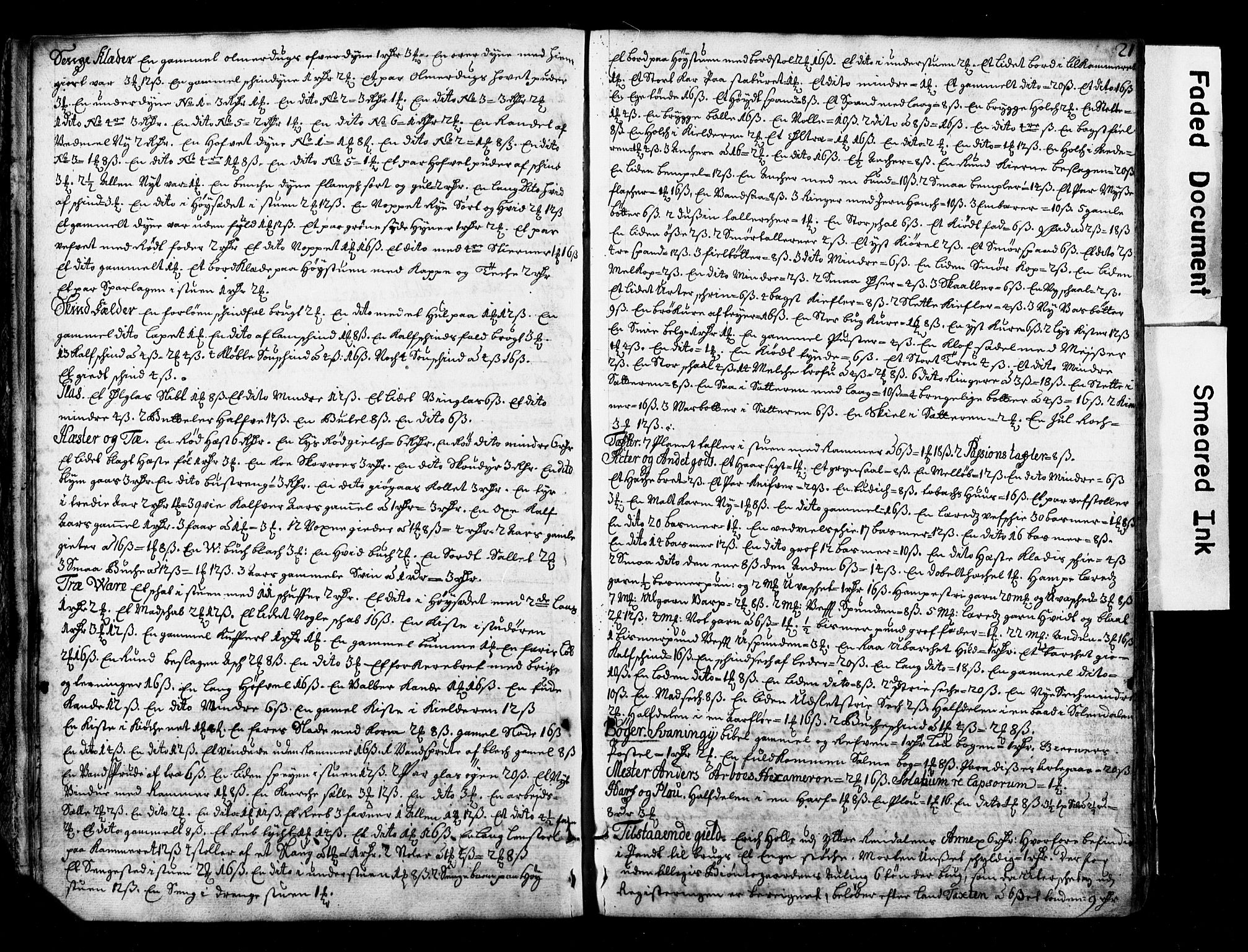 Østerdalens prosti, AV/SAH-PROST-028/G/Ga/L0001: Skifteprotokoll, geistlige skifter, 1696-1779, p. 20b-21a