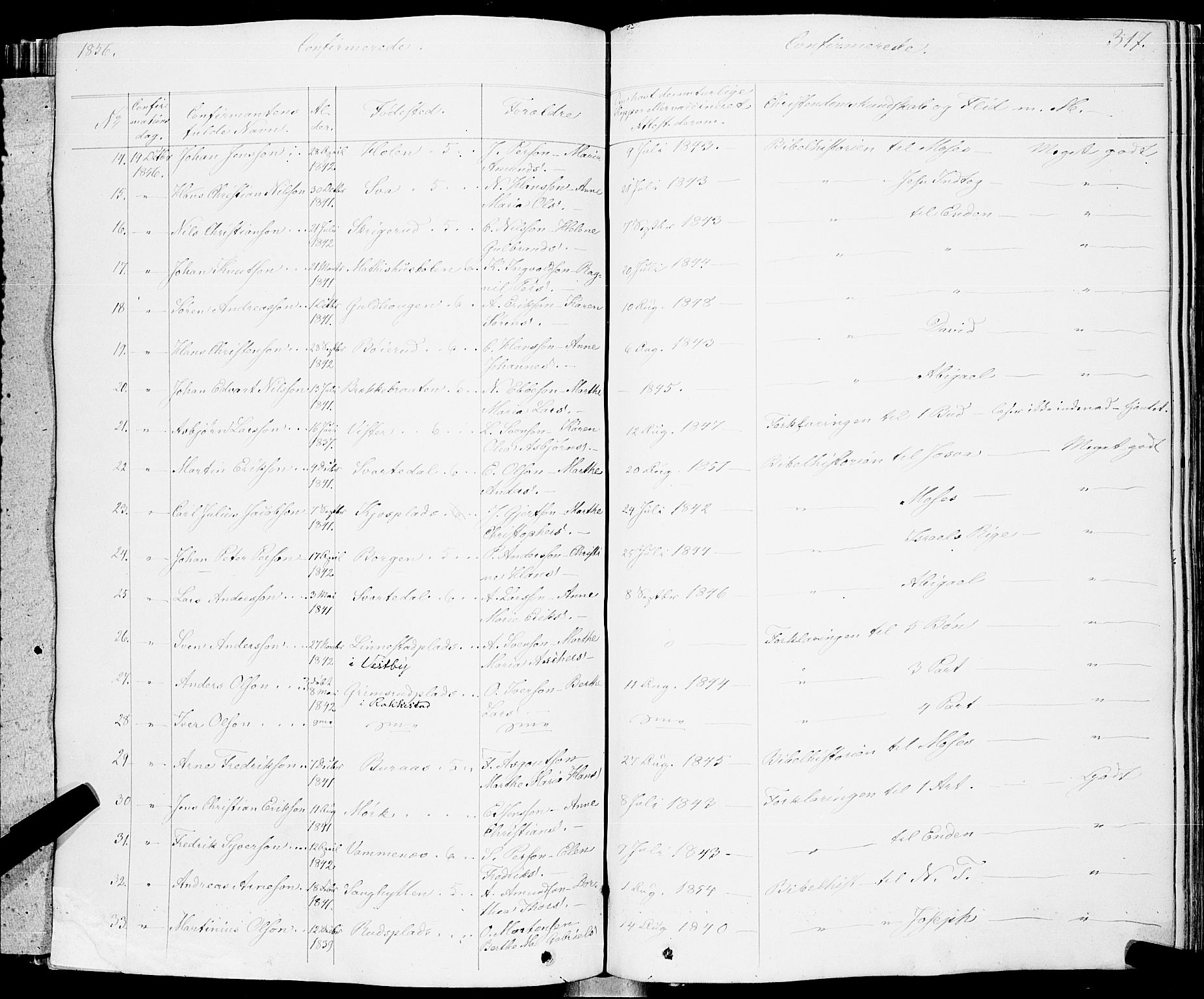 Skiptvet prestekontor Kirkebøker, AV/SAO-A-20009/F/Fa/L0006: Parish register (official) no. 6, 1839-1860, p. 317