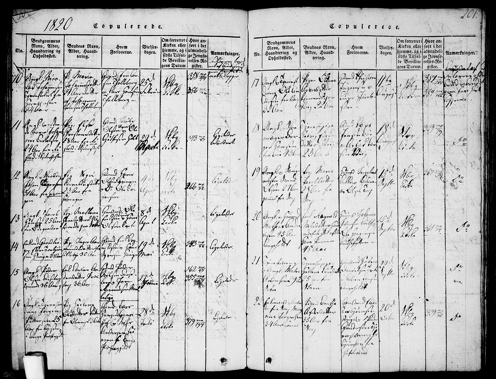 Skjeberg prestekontor Kirkebøker, AV/SAO-A-10923/F/Fa/L0004: Parish register (official) no. I 4, 1815-1830, p. 201