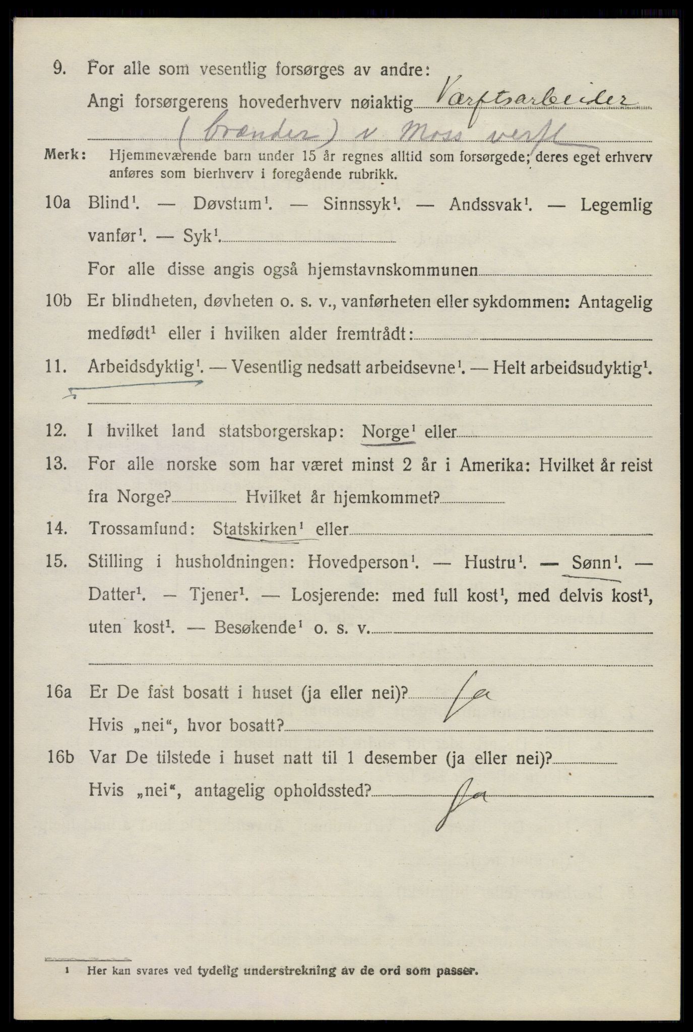 SAO, 1920 census for Moss land district, 1920, p. 4802