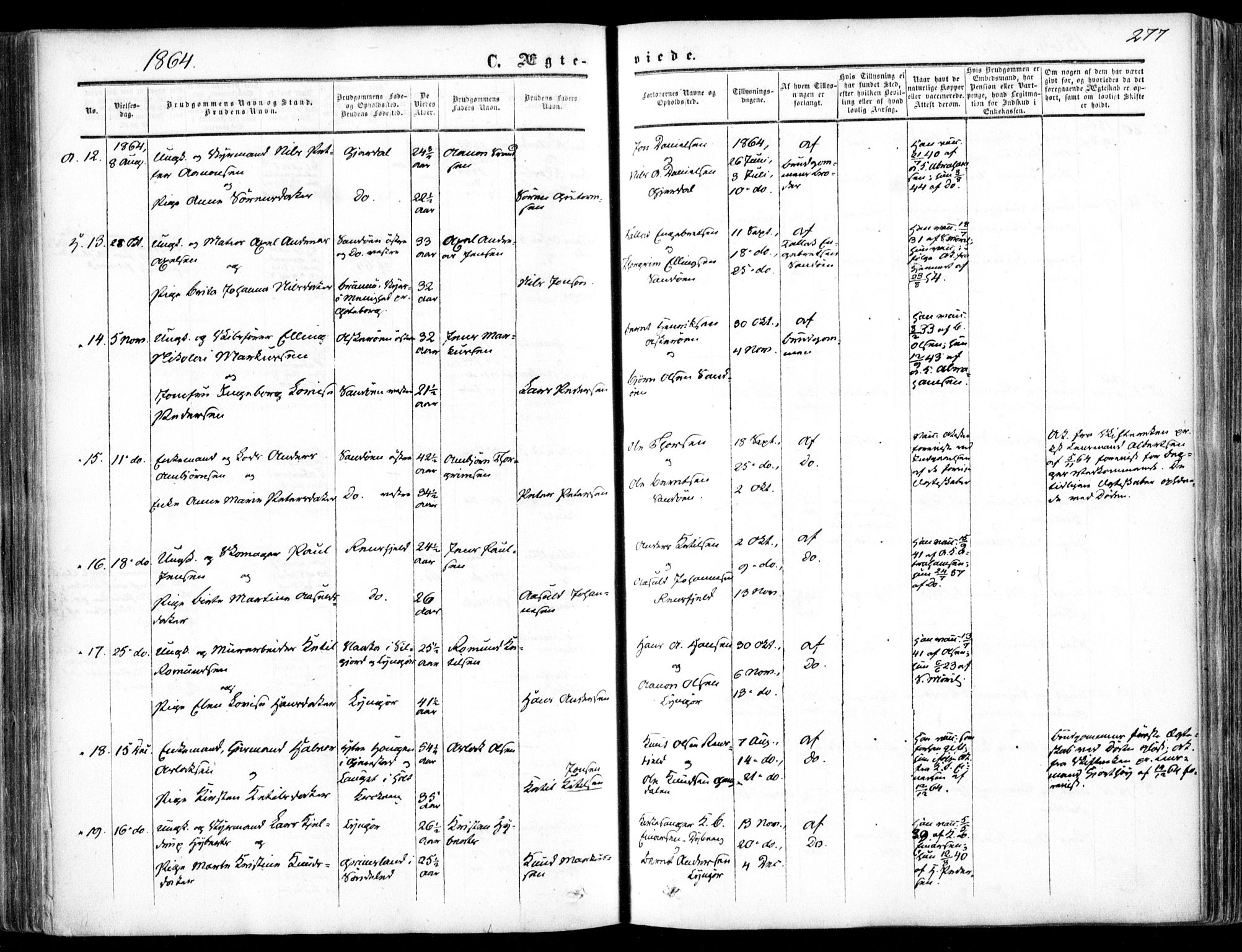 Dypvåg sokneprestkontor, SAK/1111-0007/F/Fa/Faa/L0006: Parish register (official) no. A 6, 1855-1872, p. 277