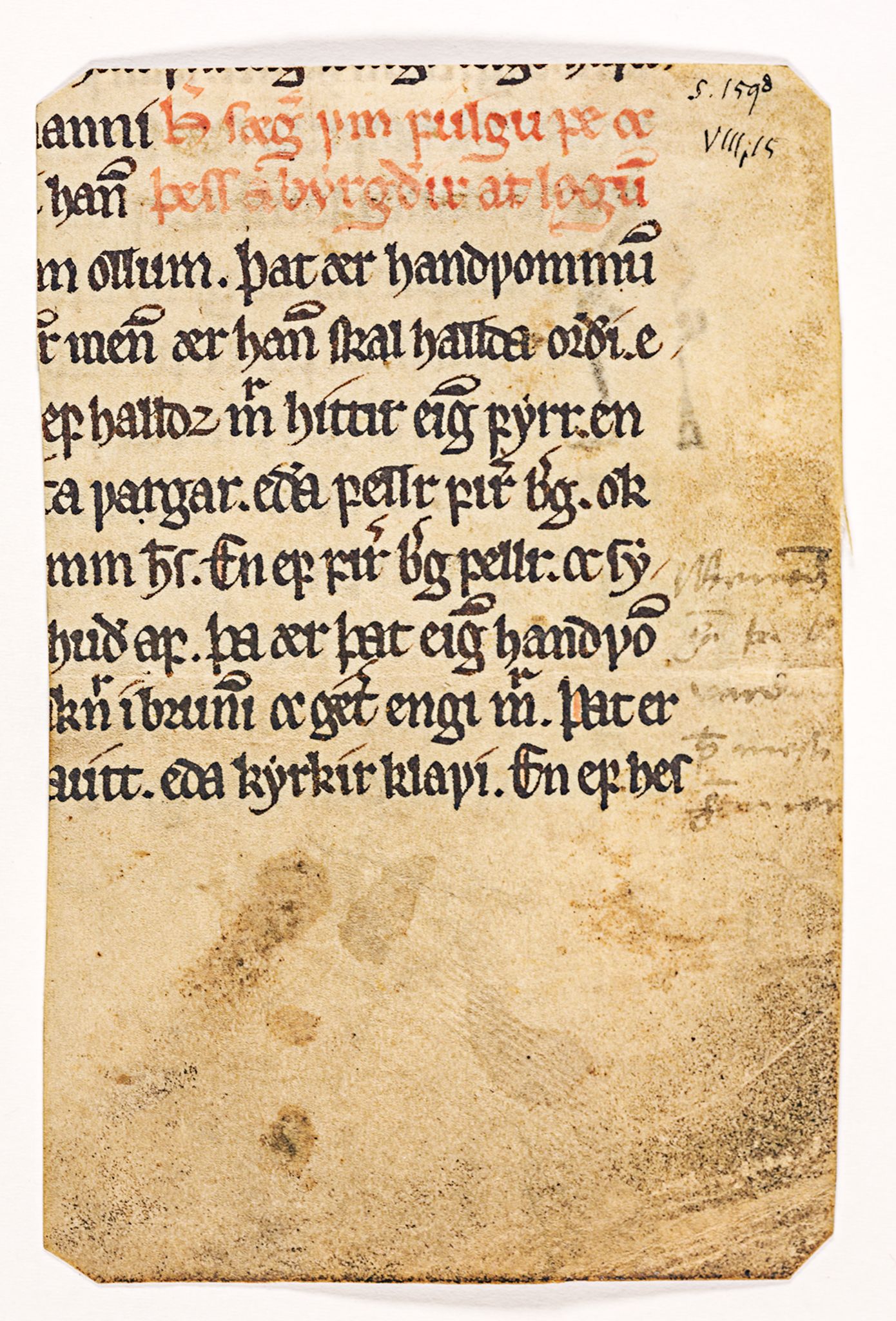 Riksarkivets diplomsamling, AV/RA-EA-5965/F26/L0002: Norrøne membranfragmenter bestand 2-9 (10), 1100-1536, p. 330