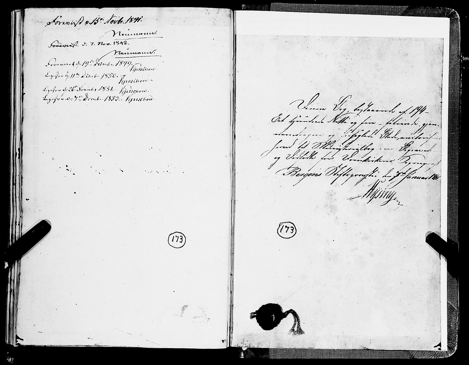Domkirken sokneprestembete, SAB/A-74801/H/Haa/L0040: Parish register (official) no. E 1, 1841-1853