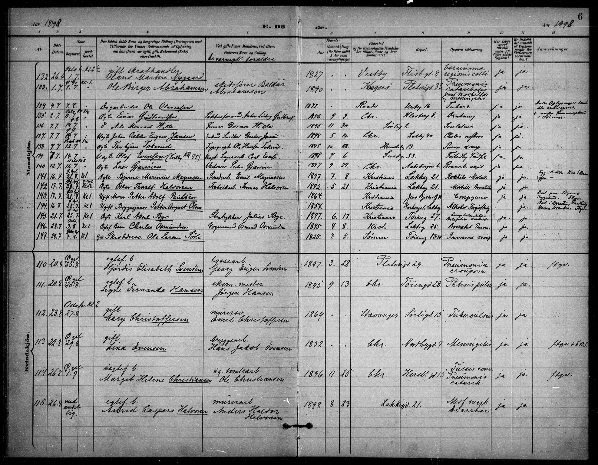 Grønland prestekontor Kirkebøker, AV/SAO-A-10848/F/Fa/L0016: Parish register (official) no. 16, 1898-1918, p. 6