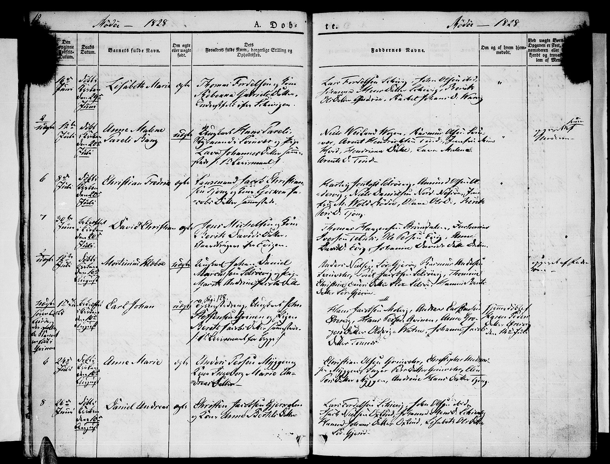 Ministerialprotokoller, klokkerbøker og fødselsregistre - Nordland, AV/SAT-A-1459/841/L0598: Parish register (official) no. 841A06 /1, 1825-1844, p. 12