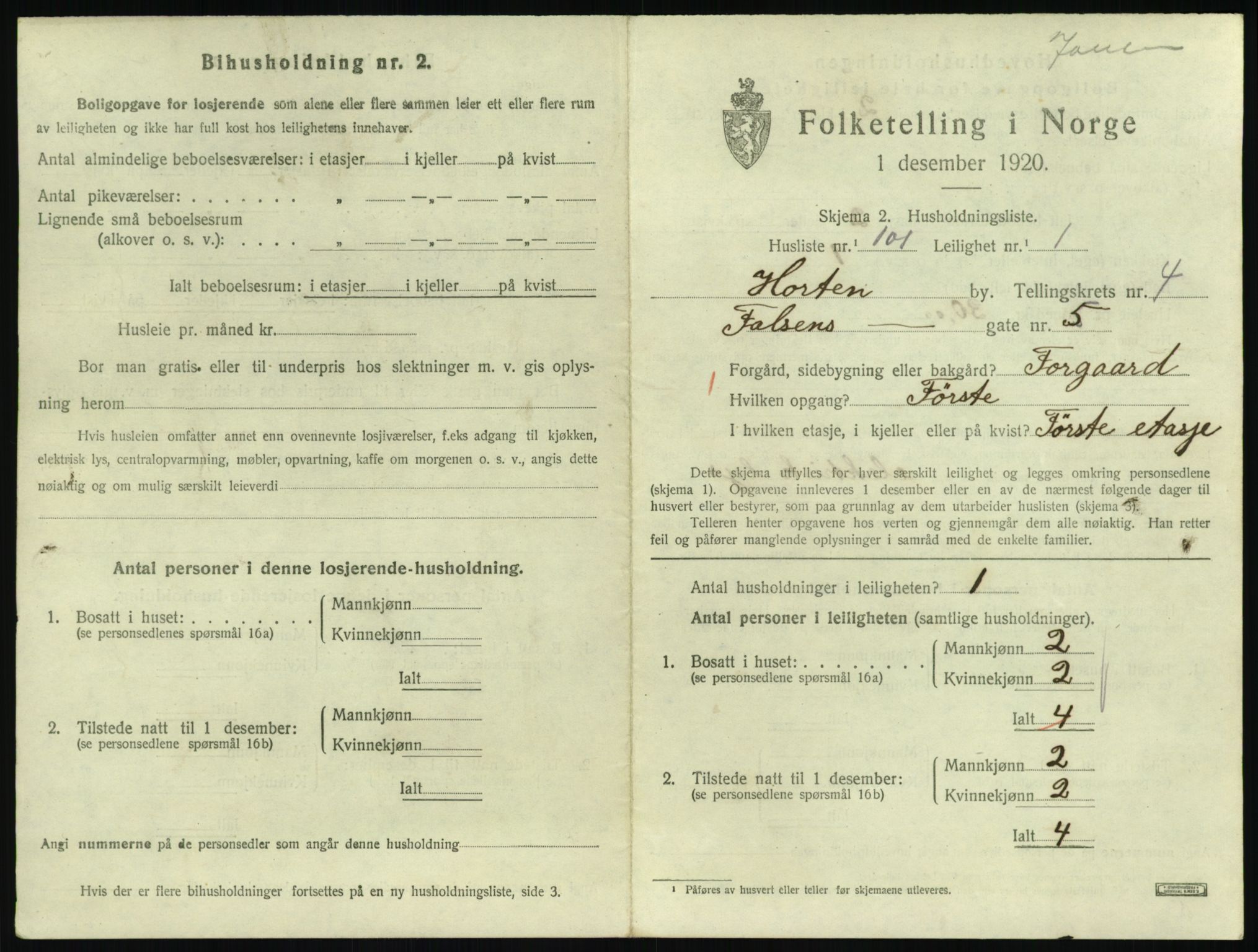 SAKO, 1920 census for Horten, 1920, p. 5301