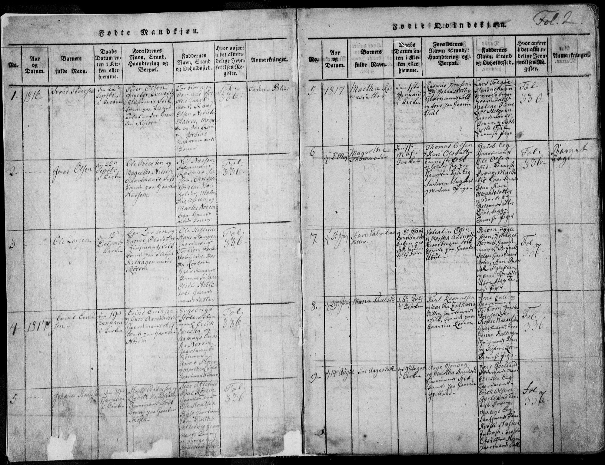 Nedstrand sokneprestkontor, AV/SAST-A-101841/01/IV: Parish register (official) no. A 7, 1816-1870, p. 2