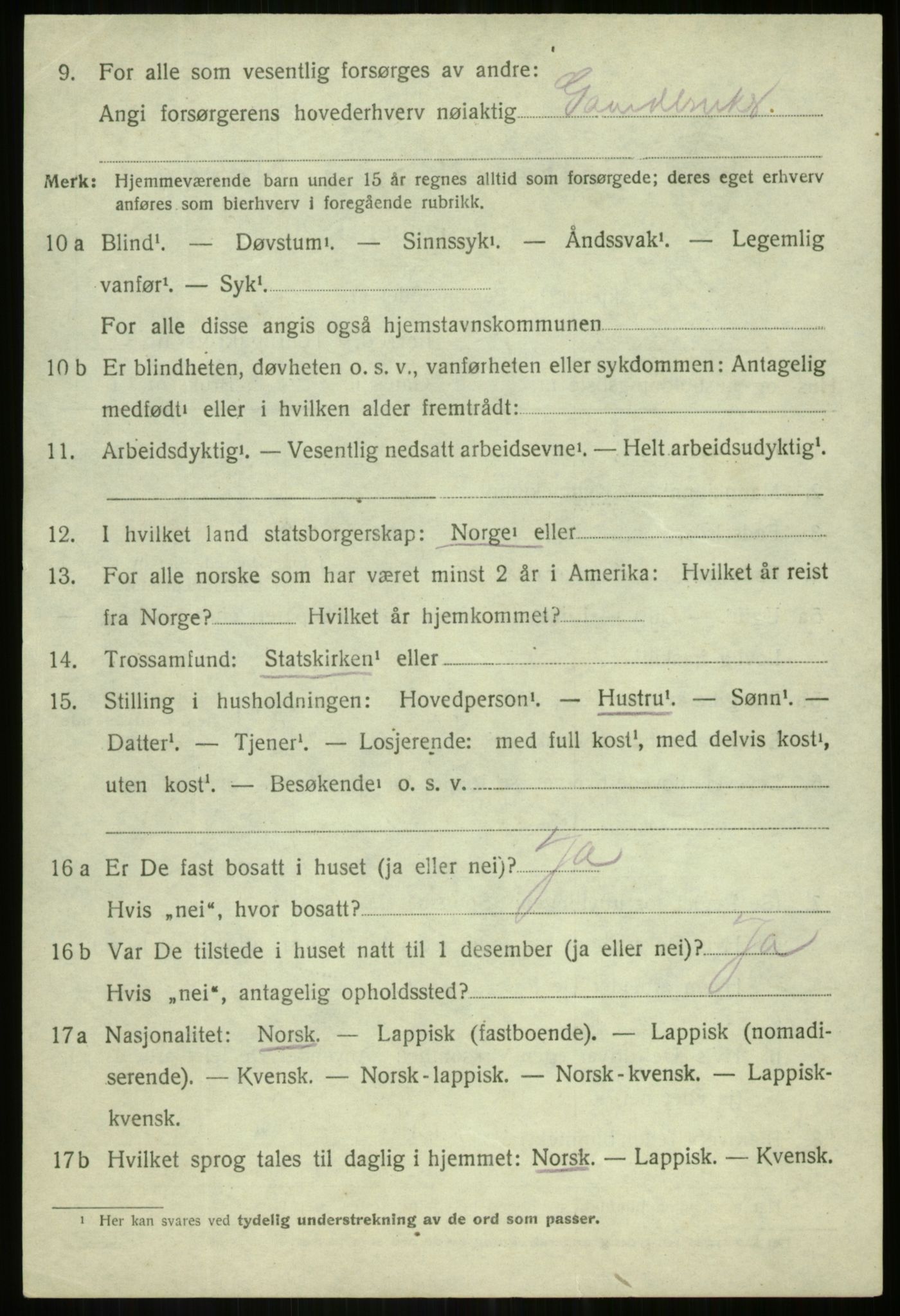 SATØ, 1920 census for Lenvik, 1920, p. 3089