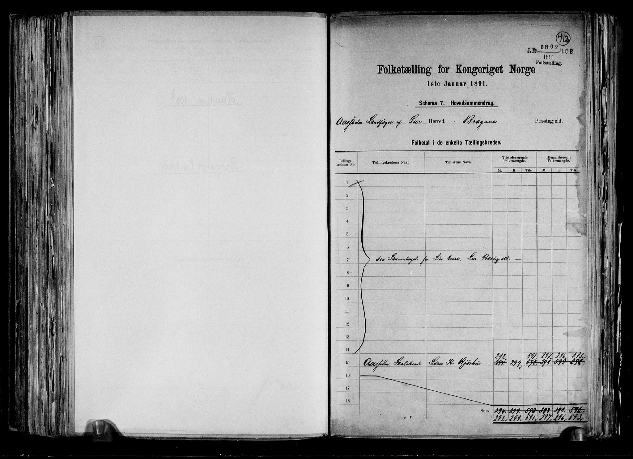 RA, 1891 census for 0626 Lier, 1891, p. 40