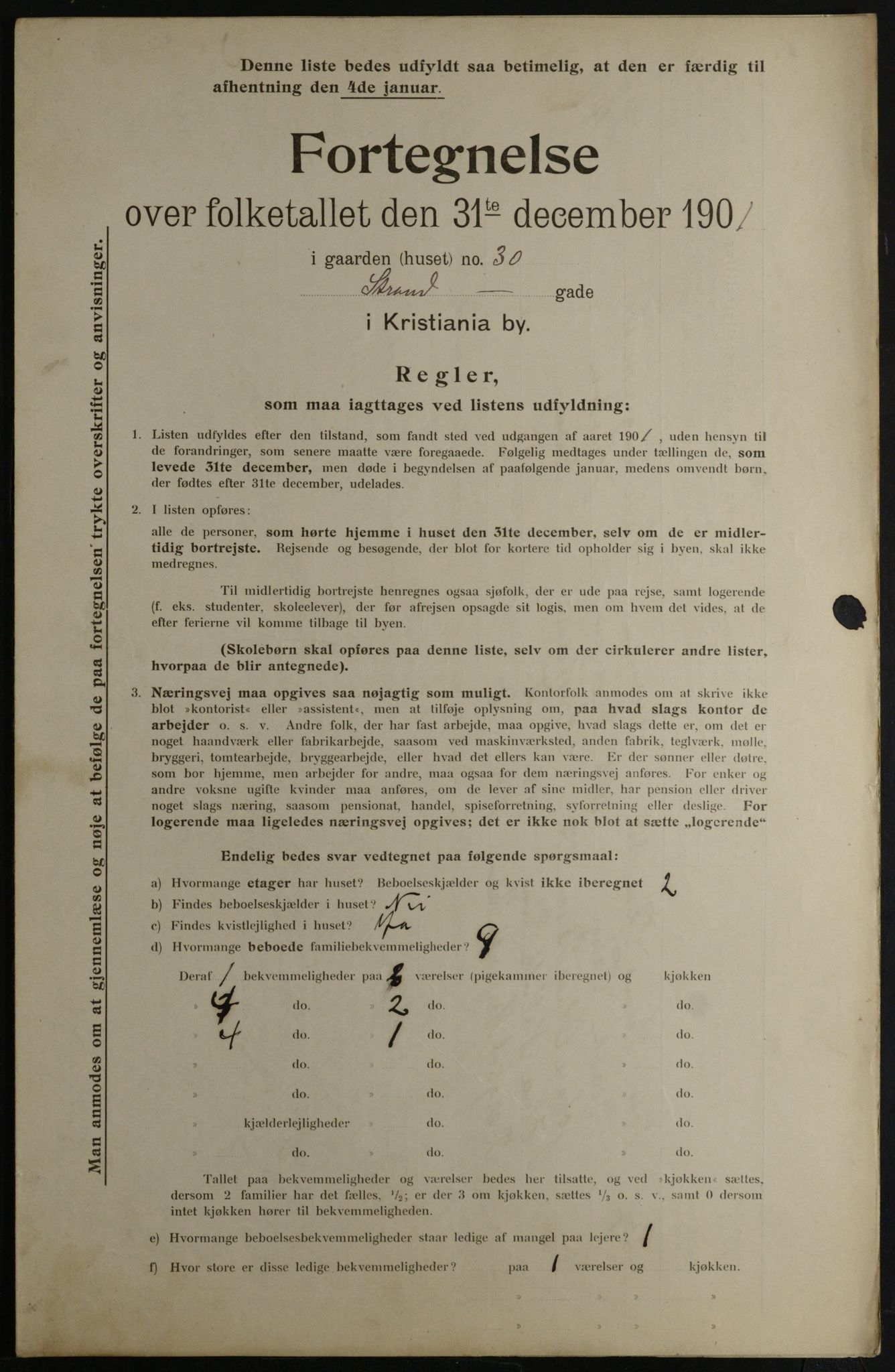 OBA, Municipal Census 1901 for Kristiania, 1901, p. 15991