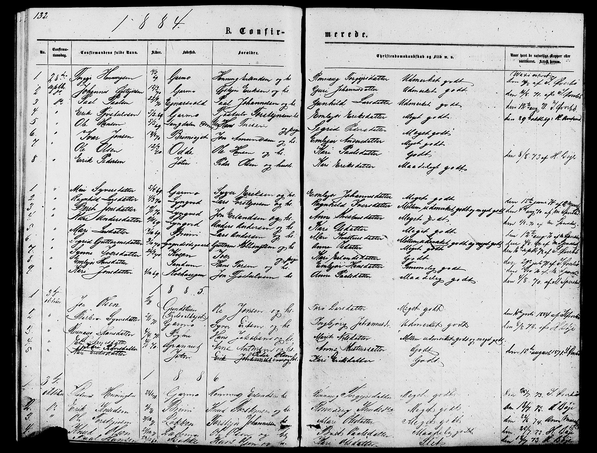 Lom prestekontor, SAH/PREST-070/L/L0005: Parish register (copy) no. 5, 1876-1901, p. 132-133