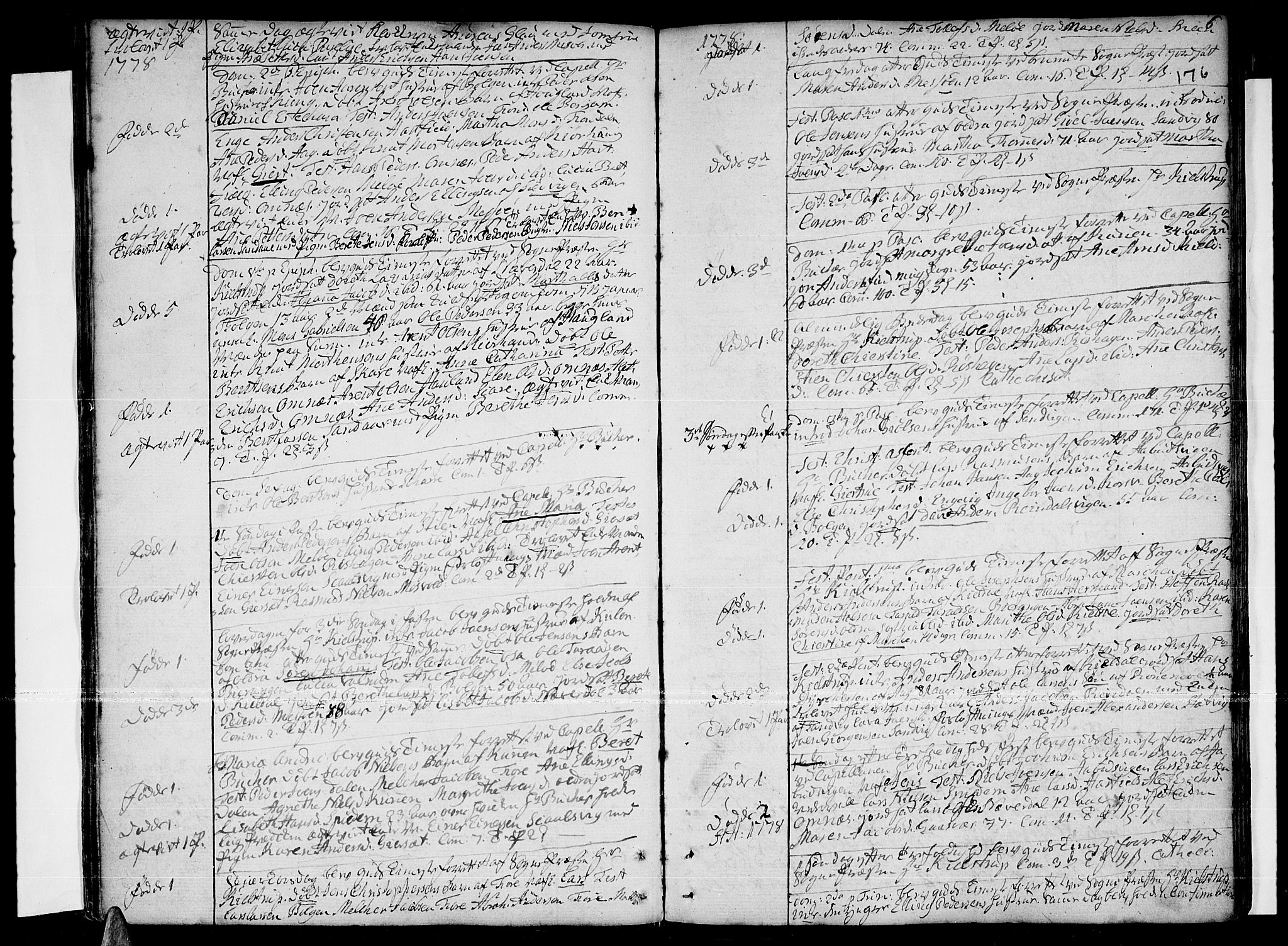 Ministerialprotokoller, klokkerbøker og fødselsregistre - Nordland, AV/SAT-A-1459/841/L0591: Parish register (official) no. 841A03 /2, 1777-1819, p. 175-176