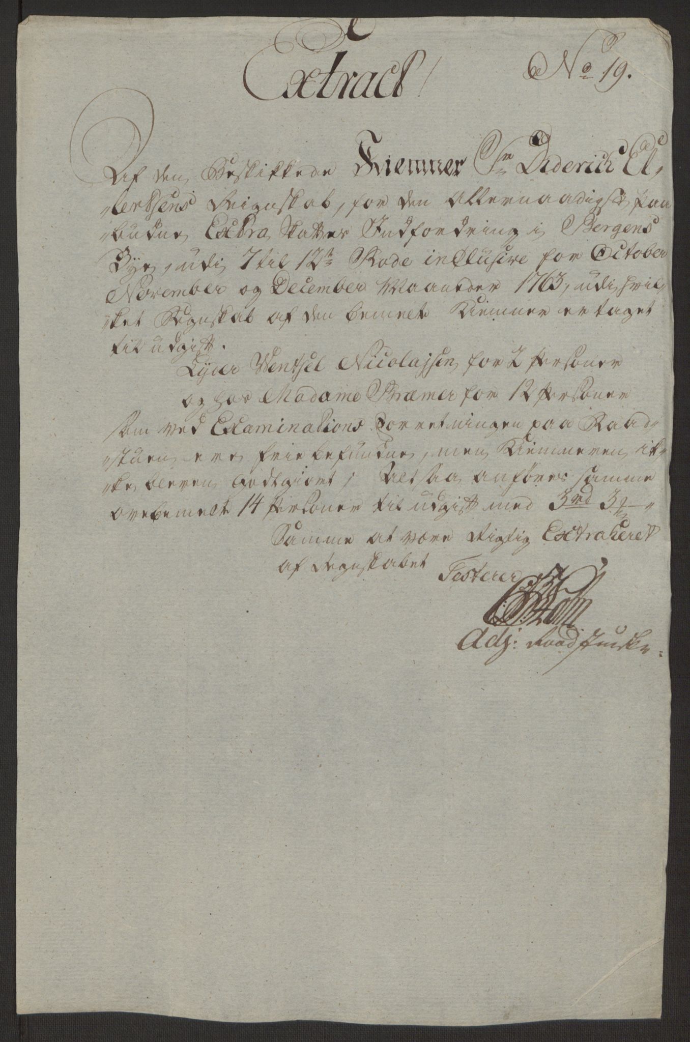 Rentekammeret inntil 1814, Reviderte regnskaper, Byregnskaper, AV/RA-EA-4066/R/Rp/L0366/0001: [P20] Kontribusjonsregnskap / Ekstraskatt, 1763, p. 318