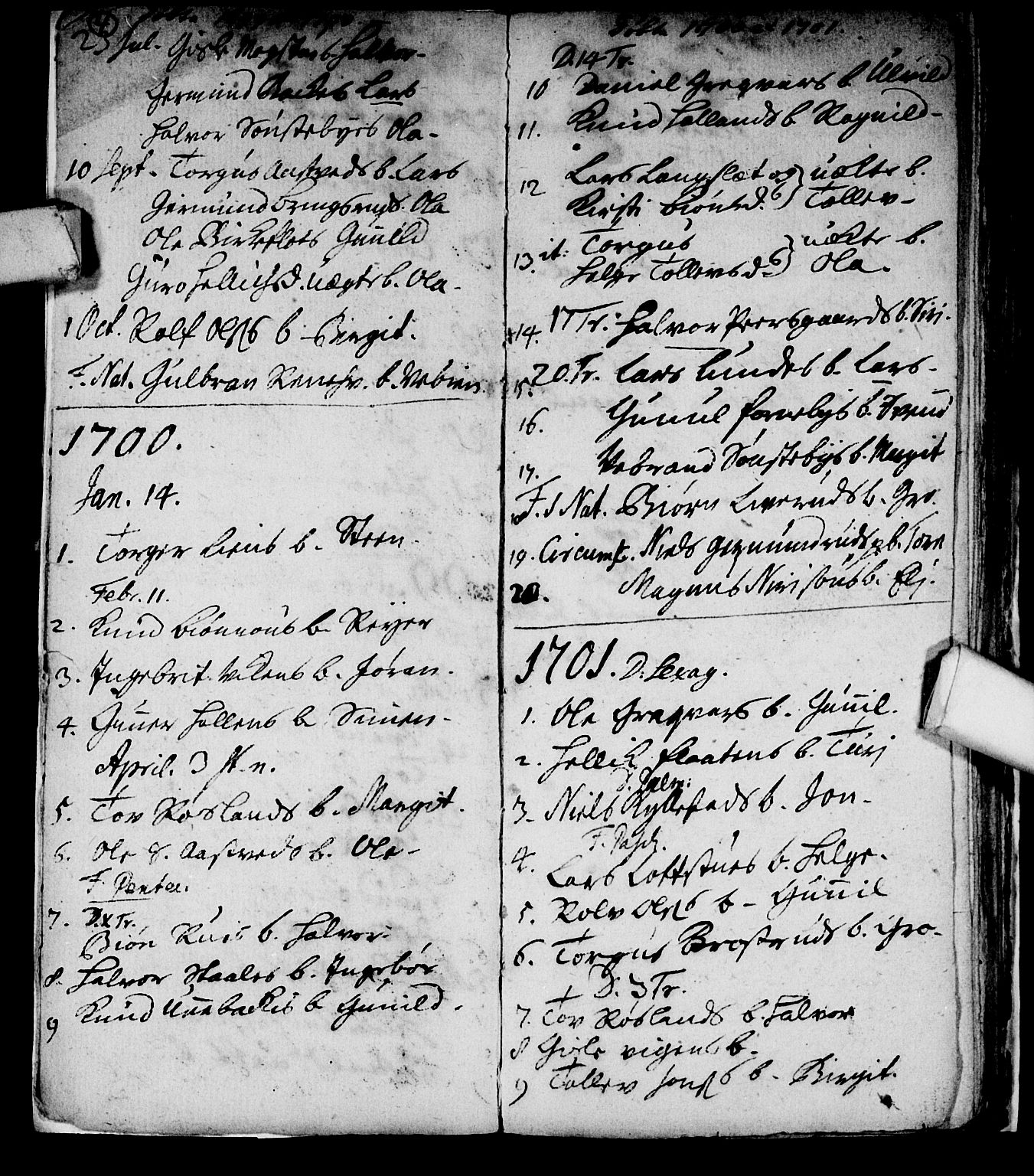 Nore kirkebøker, SAKO/A-238/F/Fc/L0001: Parish register (official) no. III 1, 1696-1714, p. 4-5