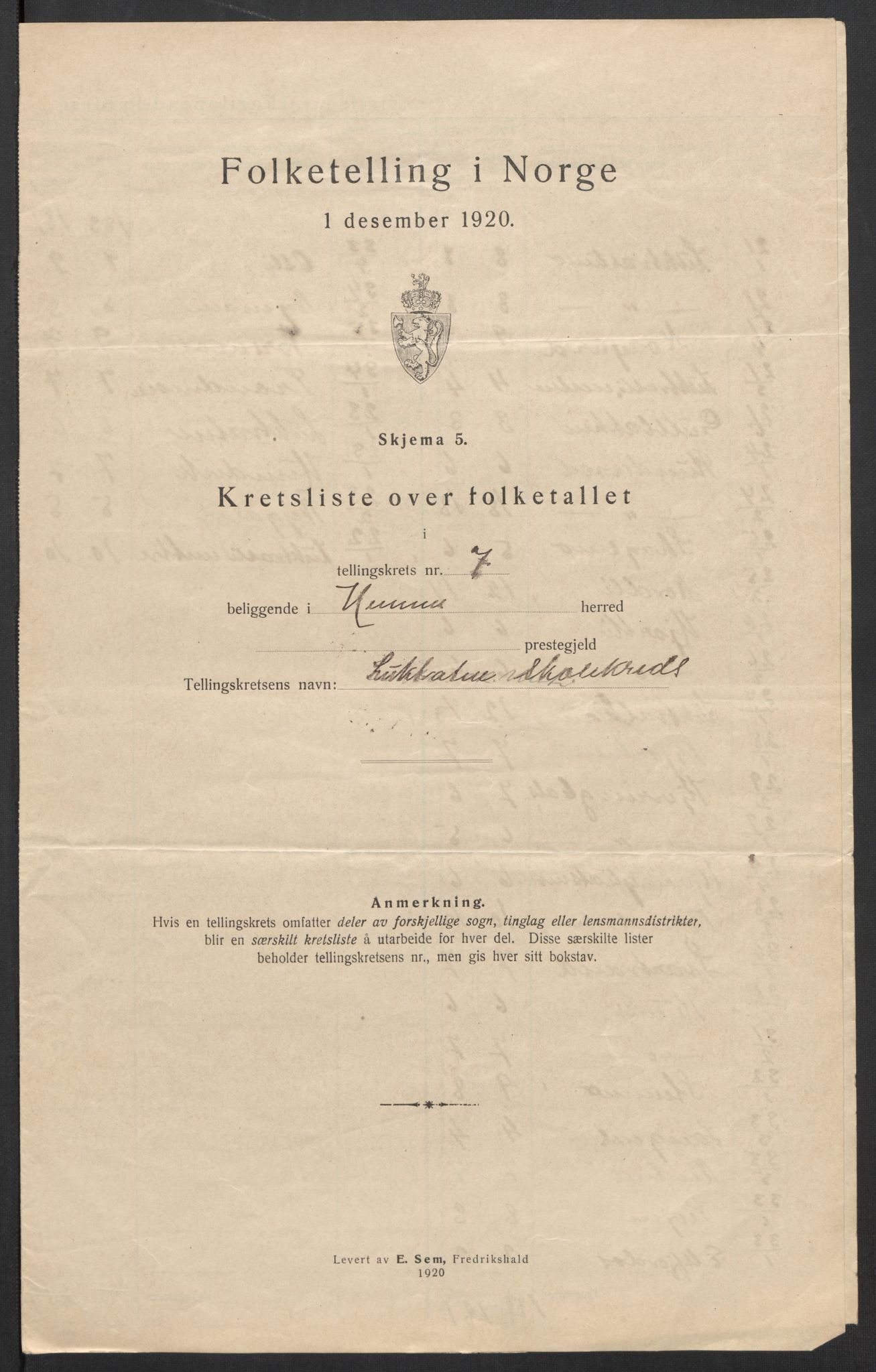 SAT, 1920 census for Hemnes, 1920, p. 31