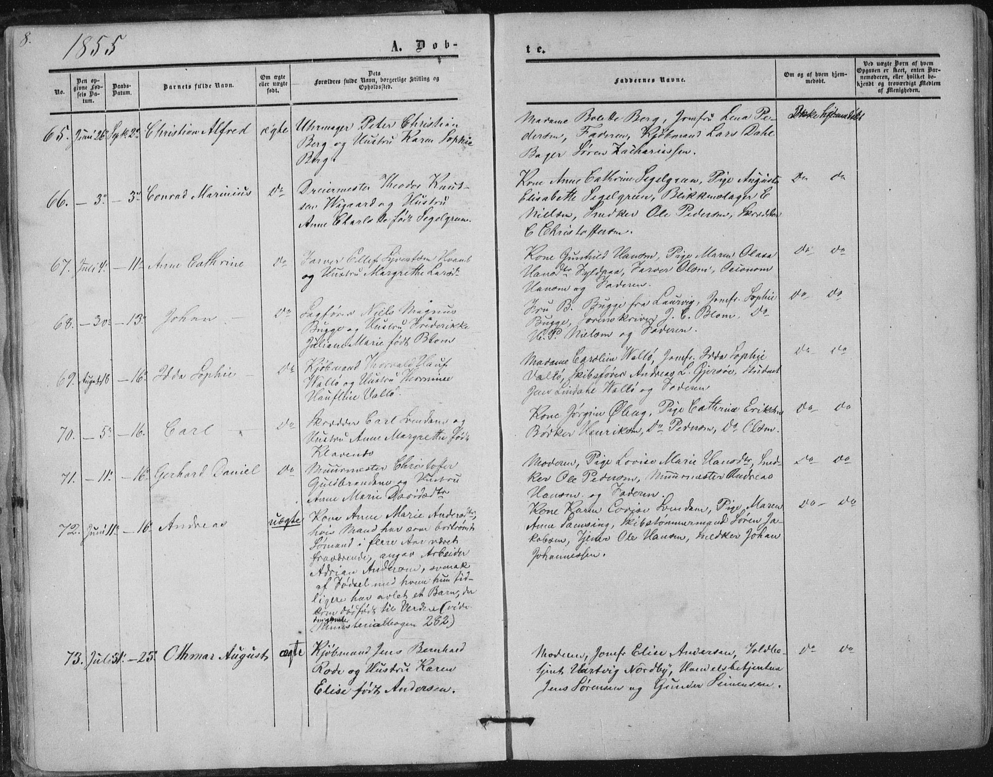 Tønsberg kirkebøker, SAKO/A-330/F/Fa/L0008: Parish register (official) no. I 8, 1855-1864, p. 8