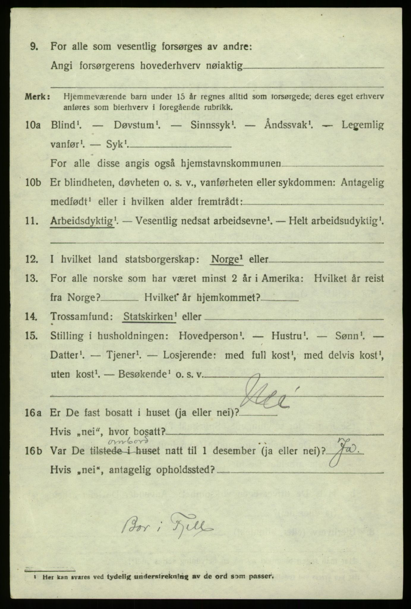 SAB, 1920 census for Hosanger, 1920, p. 2318