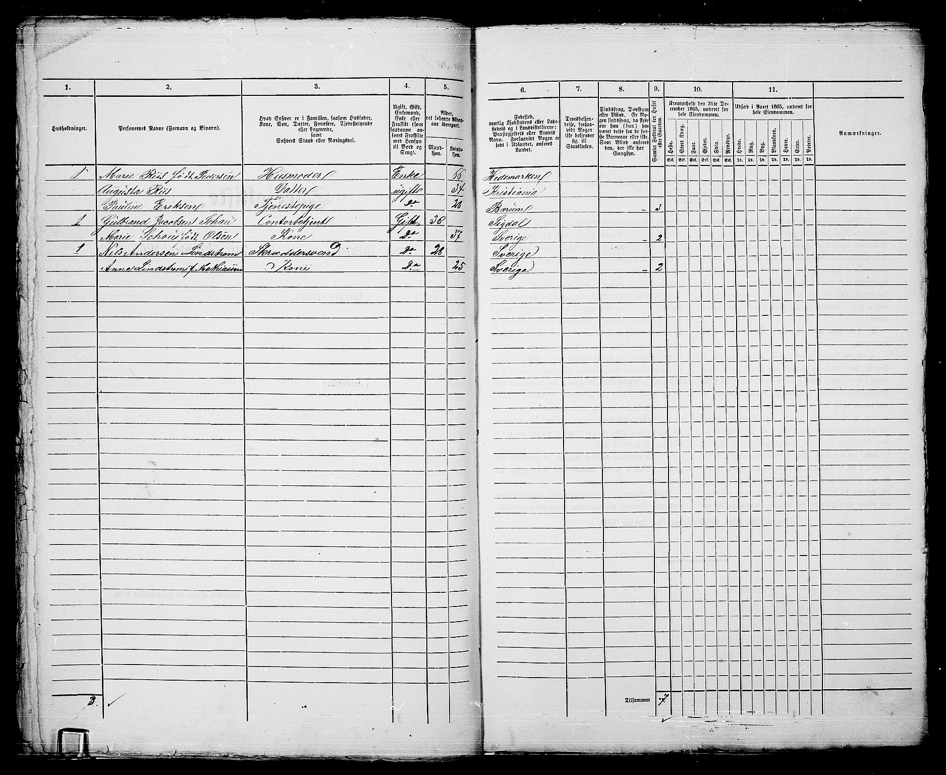 RA, 1865 census for Kristiania, 1865, p. 4465