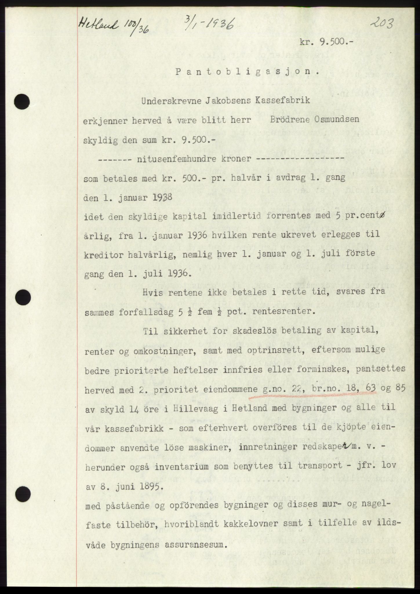 Jæren sorenskriveri, SAST/A-100310/03/G/Gba/L0064: Mortgage book no. 70, 1935-1936, Deed date: 03.01.1936